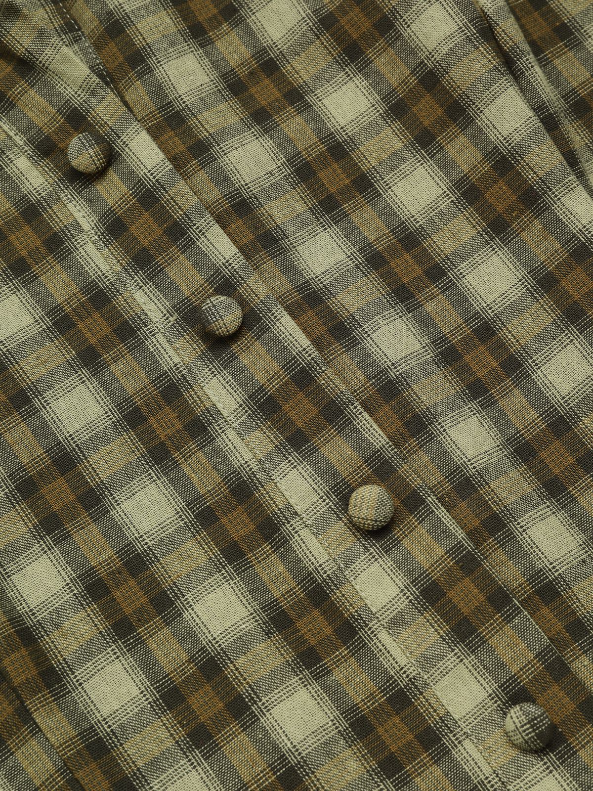 Plaids 1950s Buttoned Belted Swing Dress - Image 5