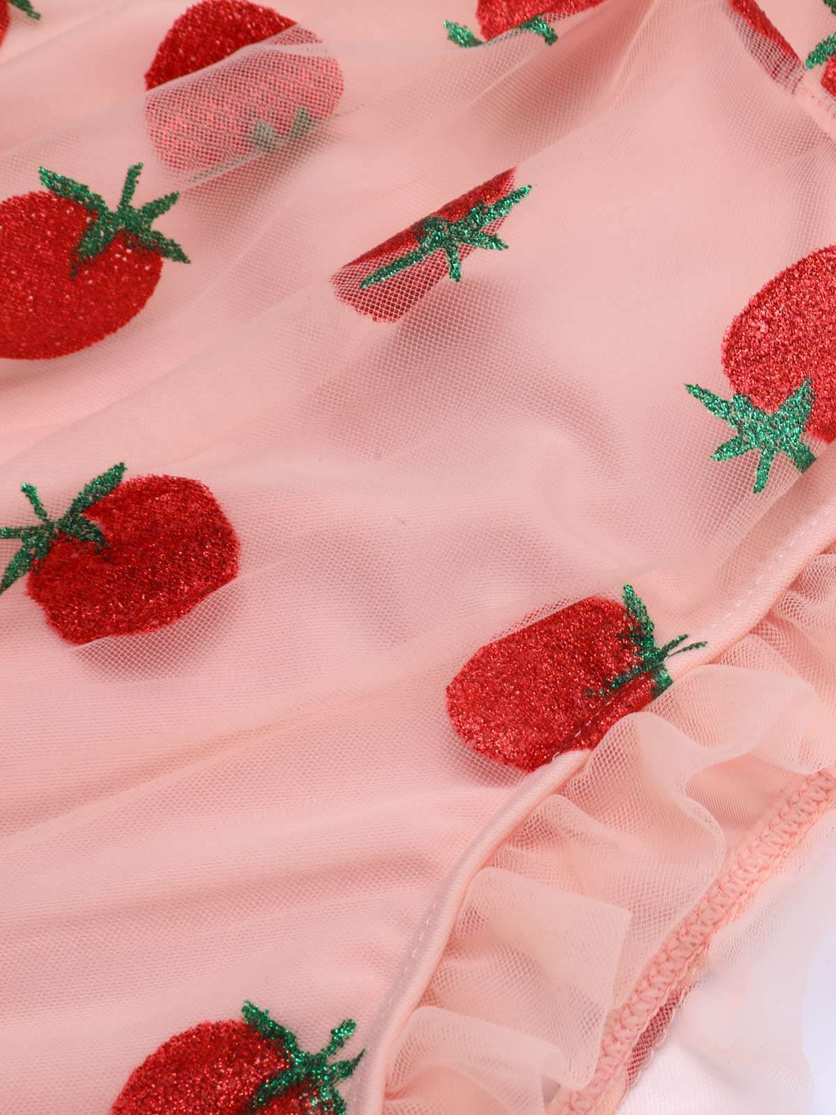 [Plus Size] 1950s Lace Strawberry Cami Tankini Set - Image 5