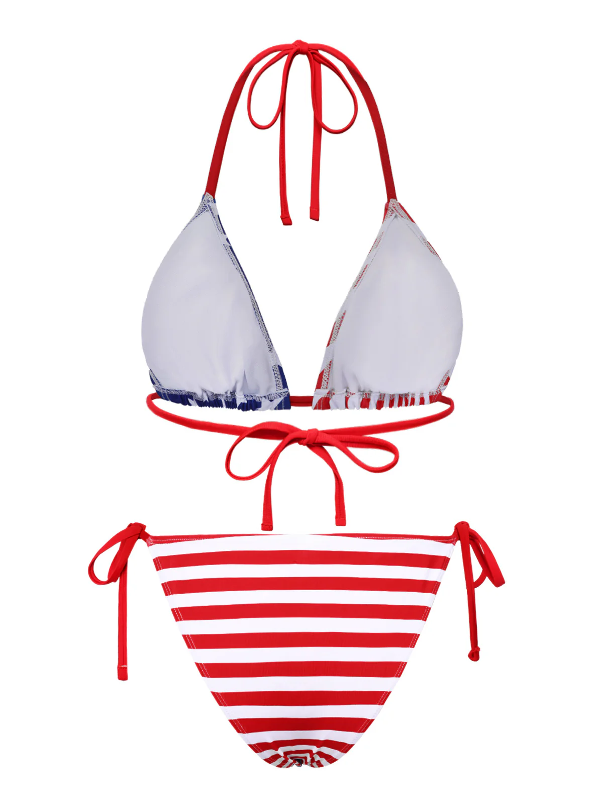 [Pre-Sale] 1960s Halter Contrast Stripes Stars Bikini - Image 5