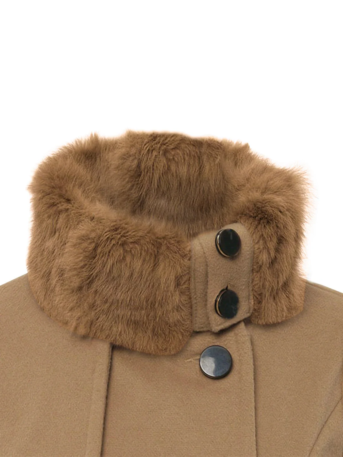 1950s Fur Collar Waisted Winter Coat - Image 3