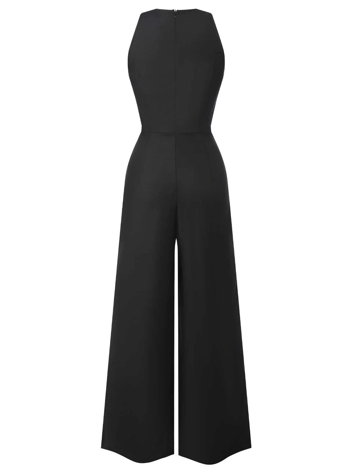 Green 1950s Sleeveless Buttoned Solid Jumpsuit - Image 7