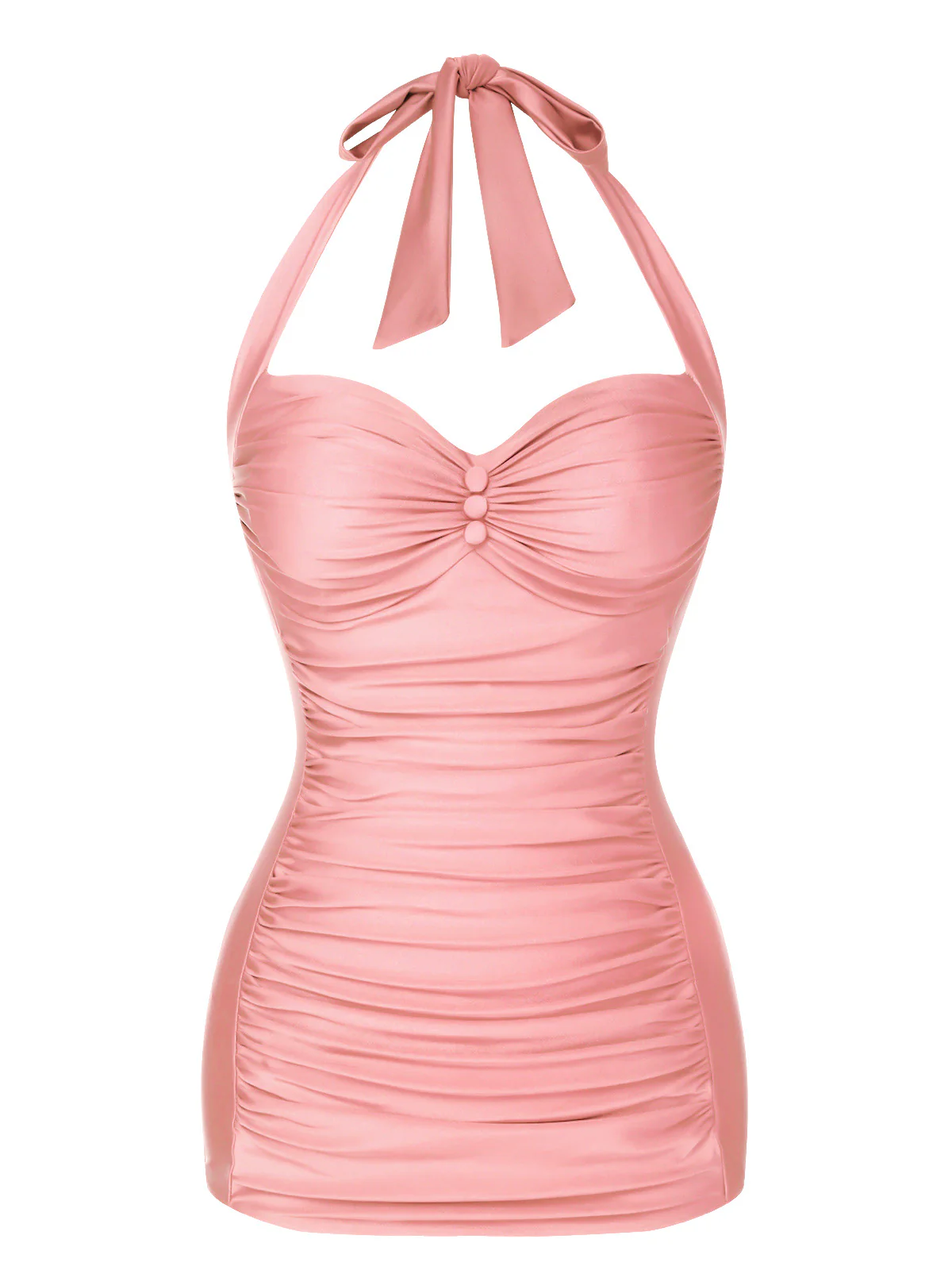 [Pre-Sale] Mint 1950s Polka Dots Gathered Halter Swimsuit - Image 9