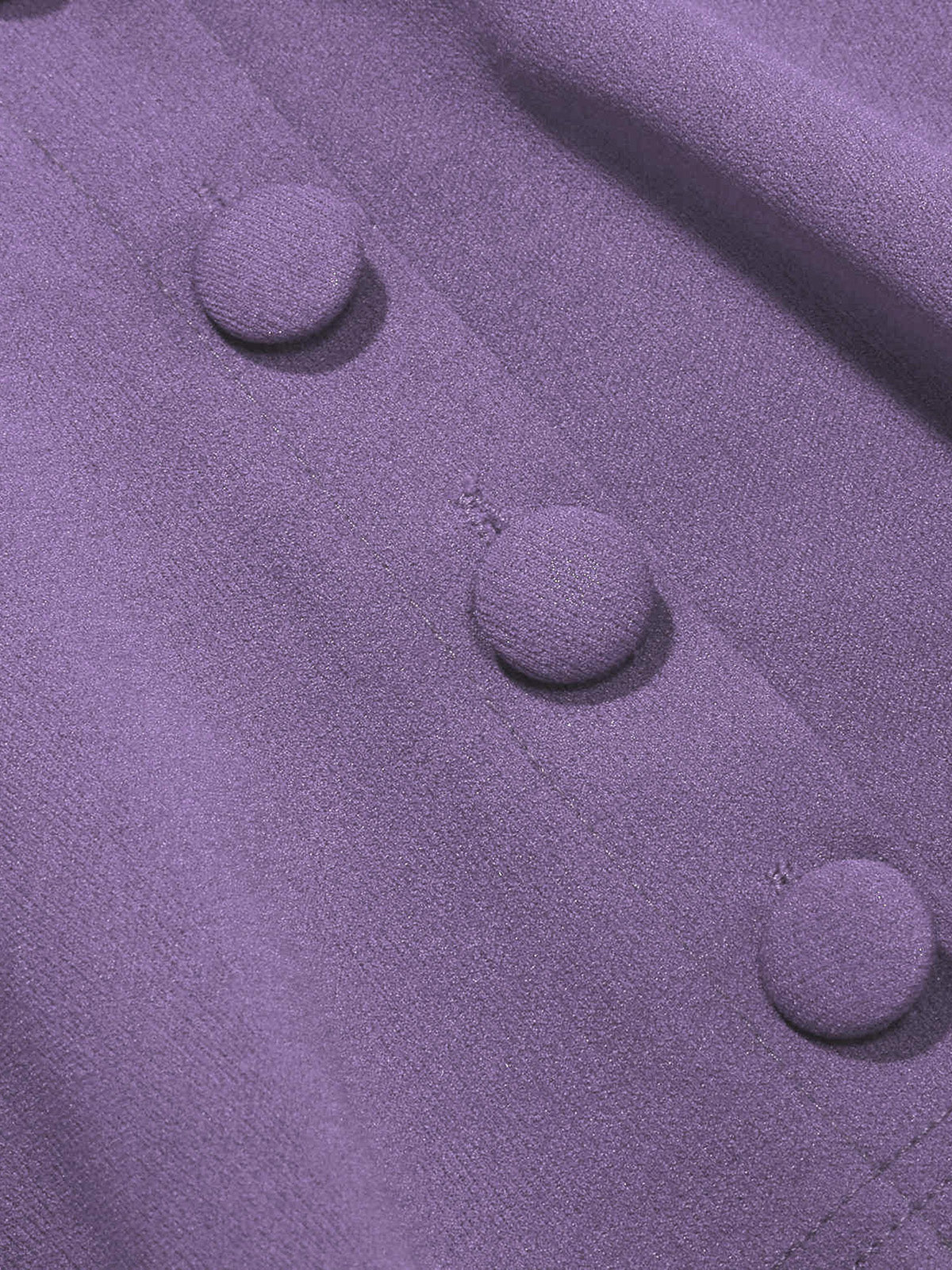 Purple 1950s Solid Lapel A-Line Dress & Cape - Image 6