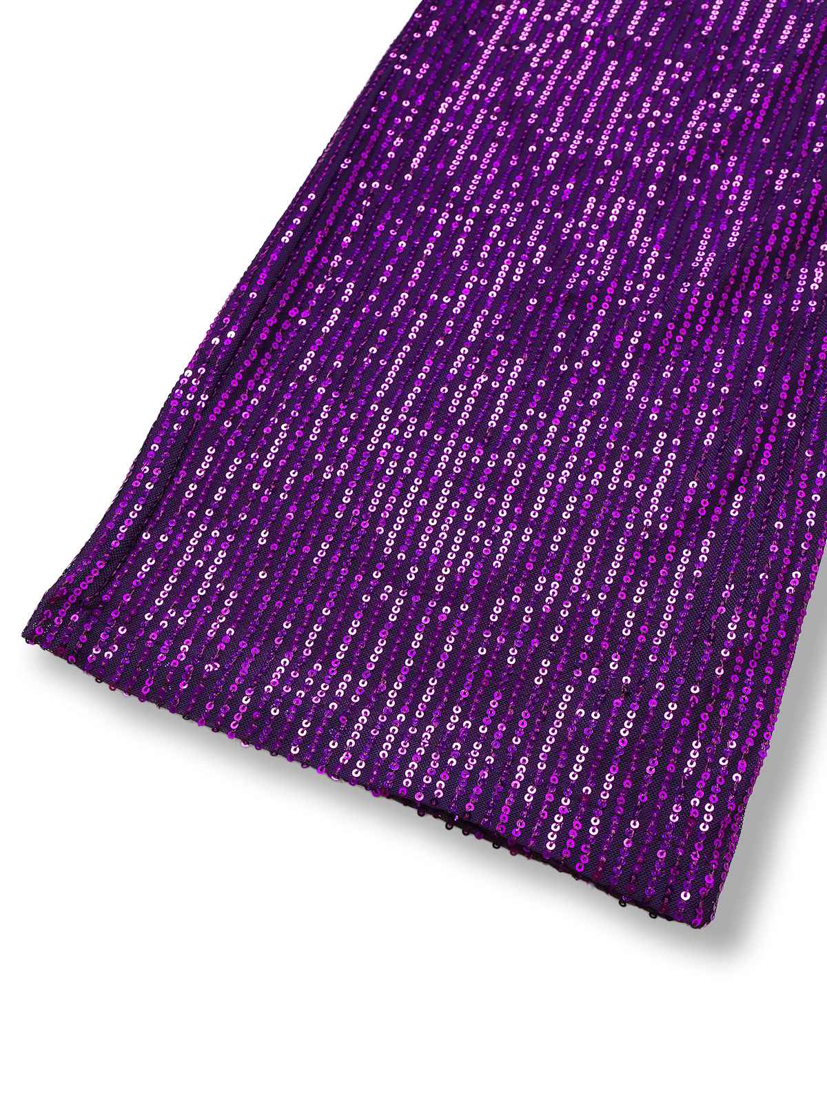 Purple 1970s Sequin One-Shoulder Jumpsuit - Image 5
