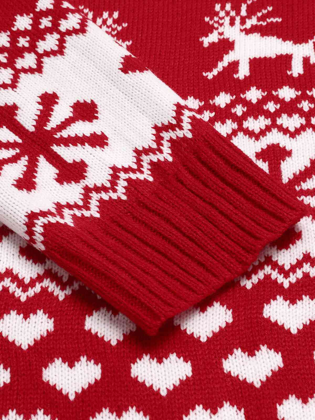 Red 1940s Christmas Knitted Sweater - Image 7