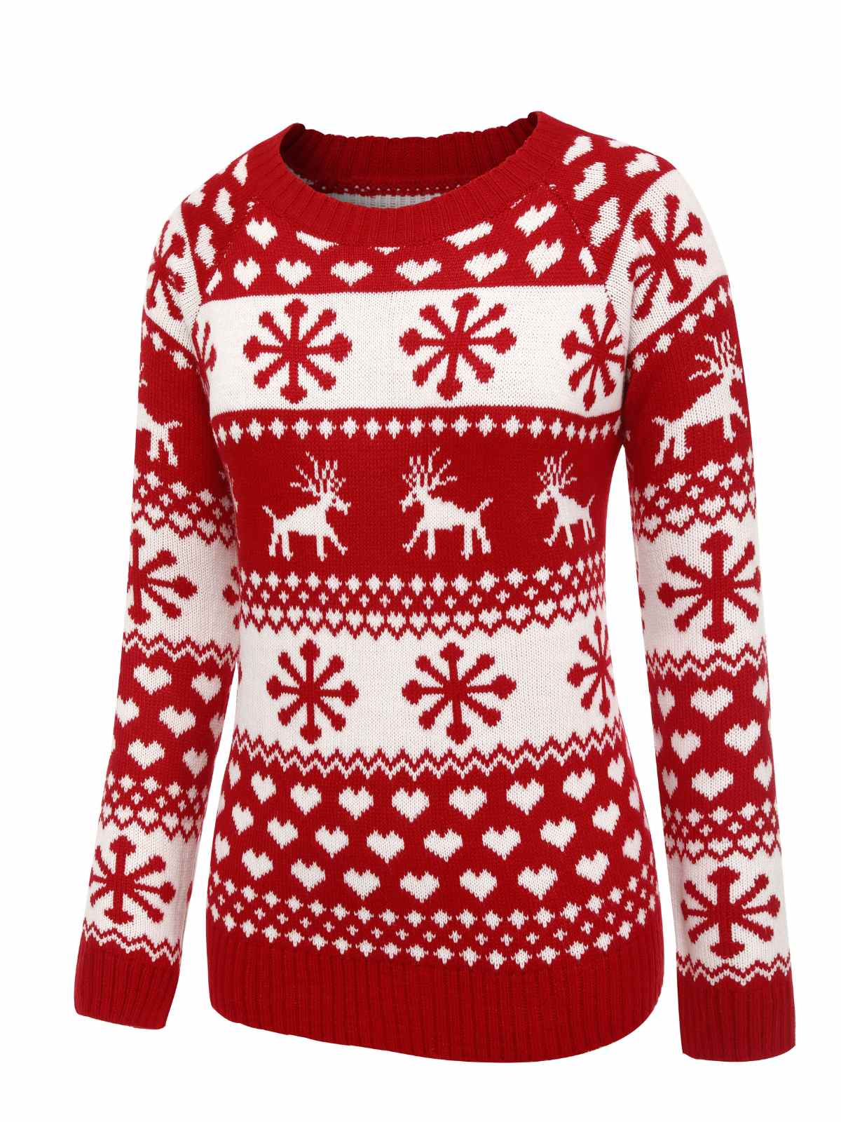 Red 1940s Christmas Knitted Sweater - Image 3
