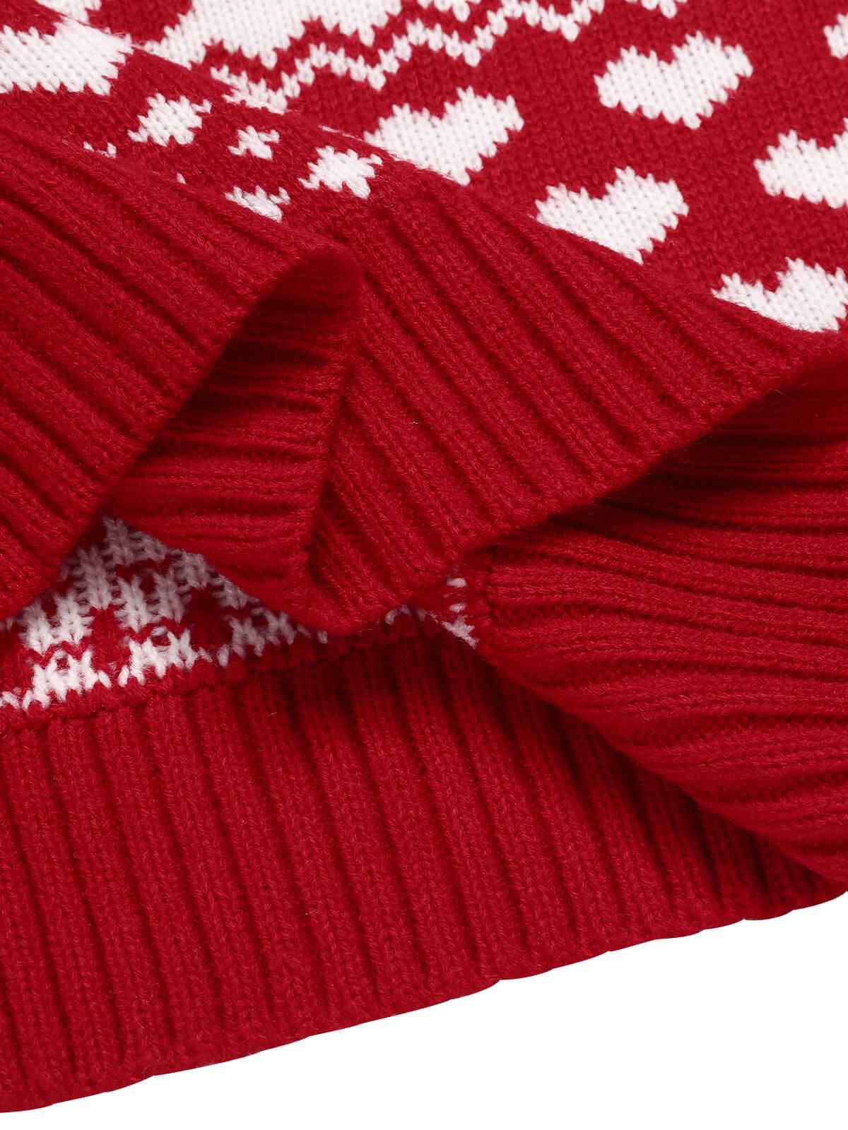Red 1940s Christmas Knitted Sweater - Image 5