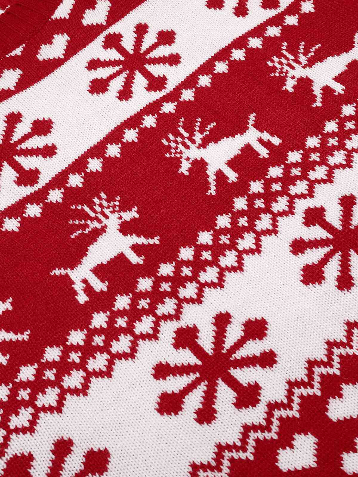 Red 1940s Christmas Knitted Sweater - Image 6