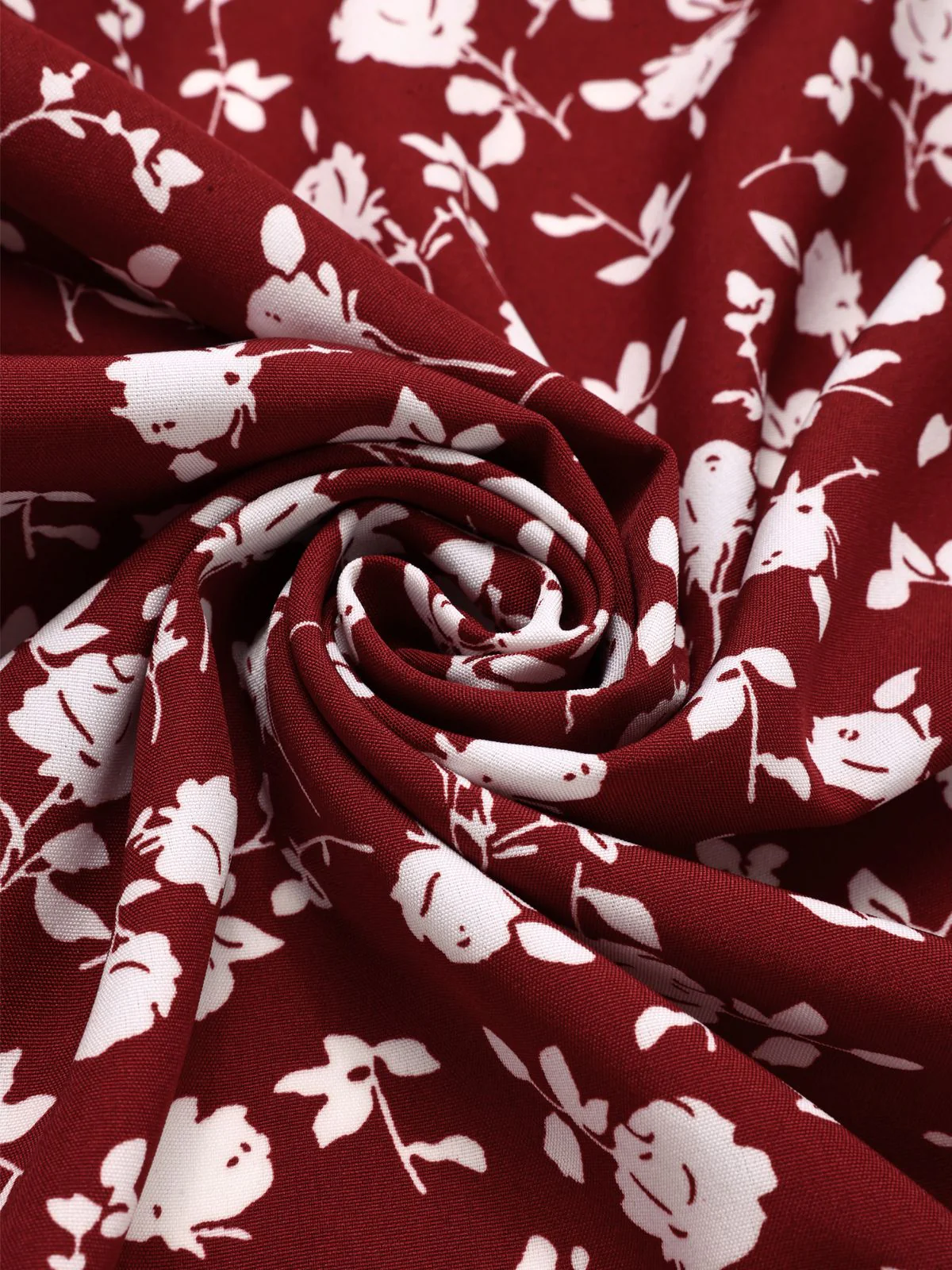 Red 1940s Lapel Buttons Ditsy Floral Dress - Image 7