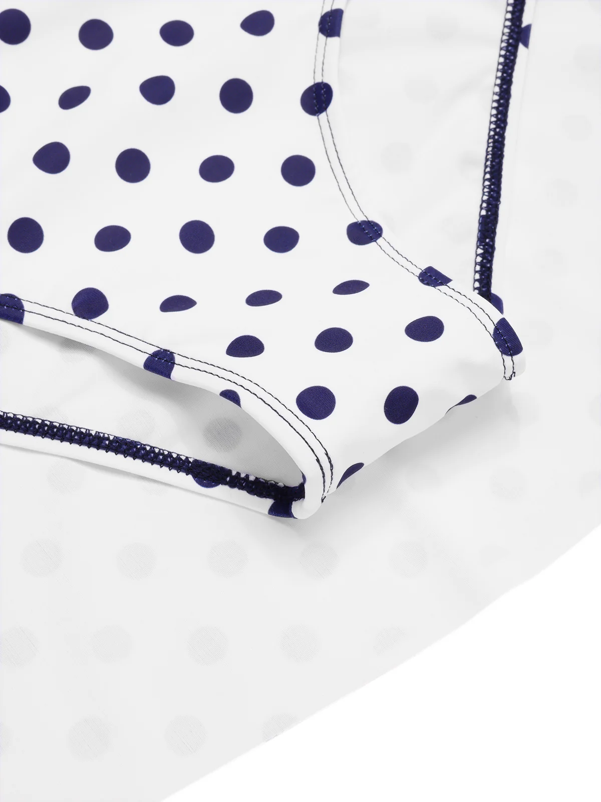 Black 1940s Polka Dots Patchwork Halter Swimdress - Image 8