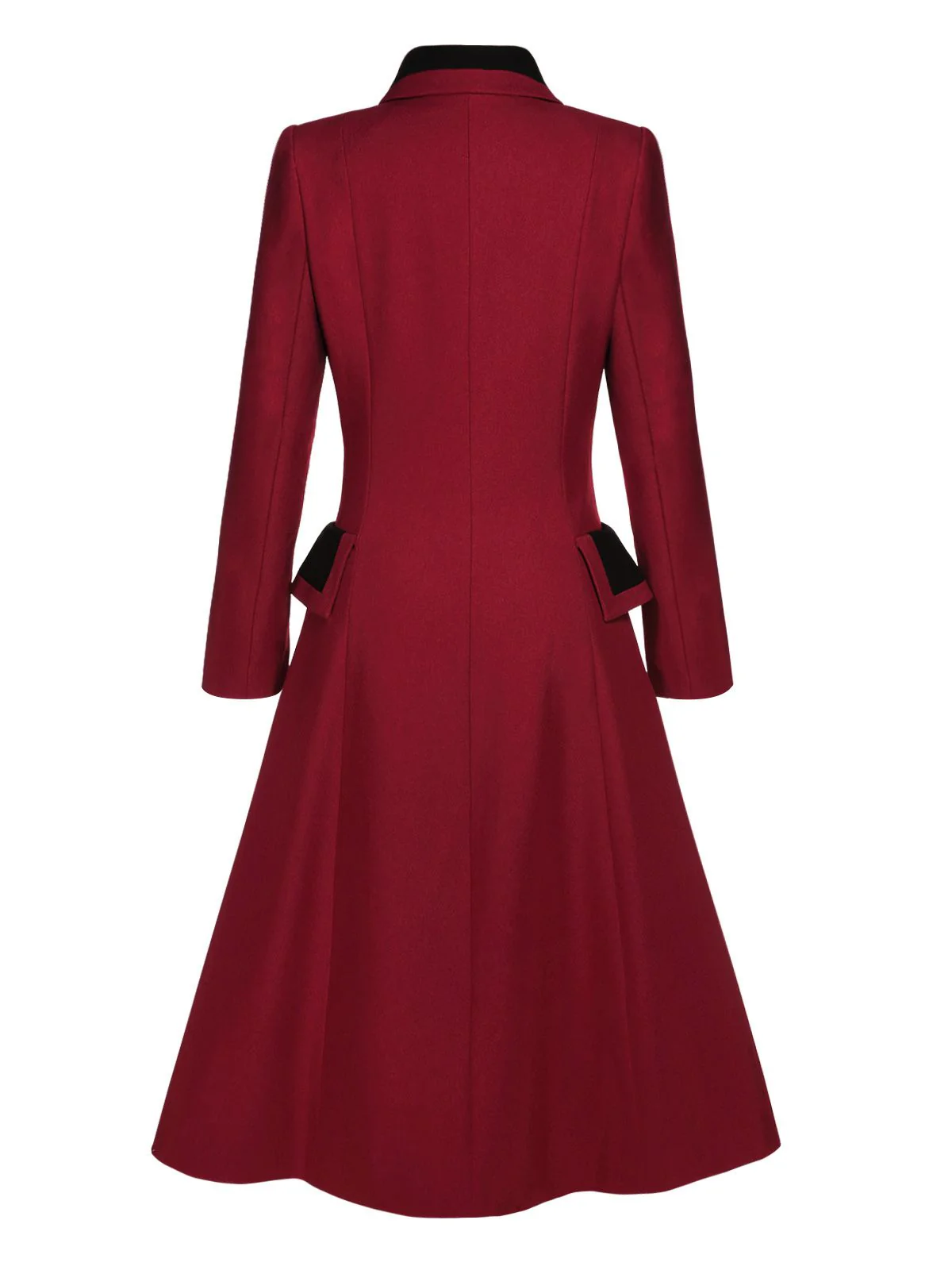 Red 1950s Lapel Double Breasted Coat - Image 5