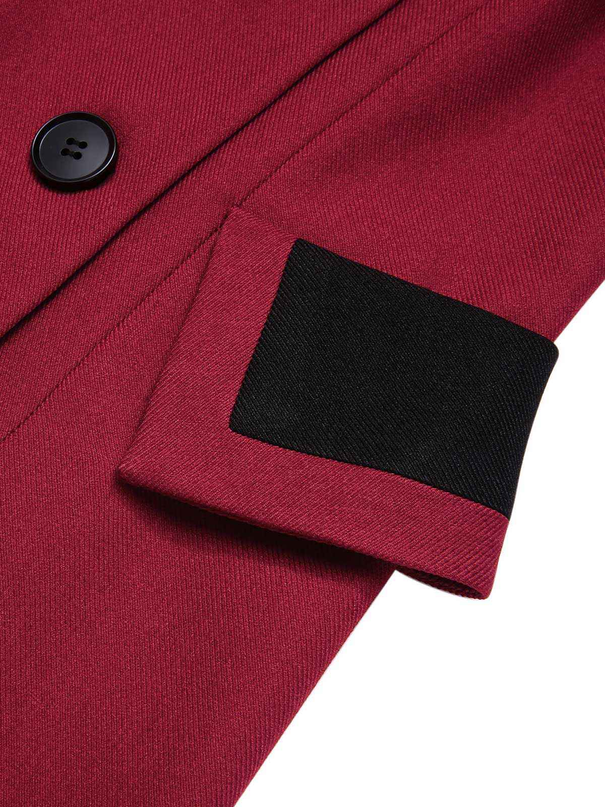 Red 1950s Lapel Double Breasted Coat - Image 7