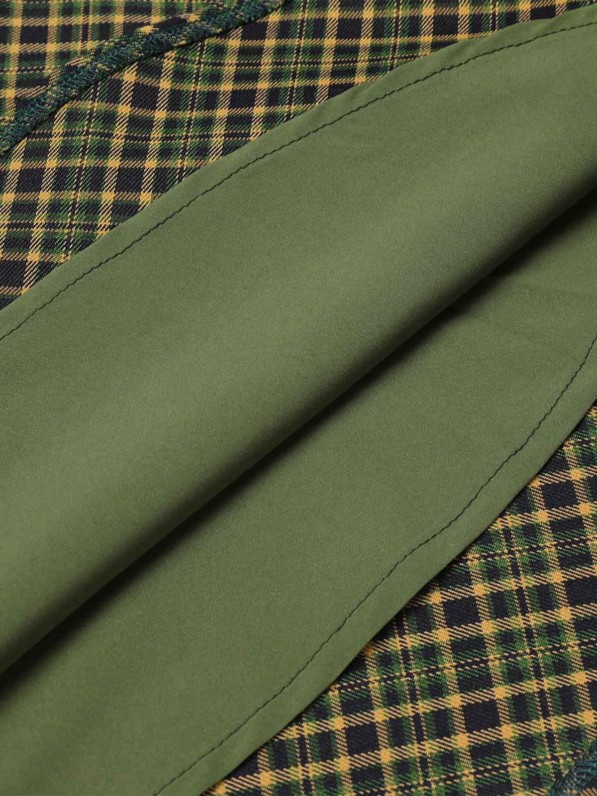 Dark Green 1950s Plaid Knitting Dress - Image 8