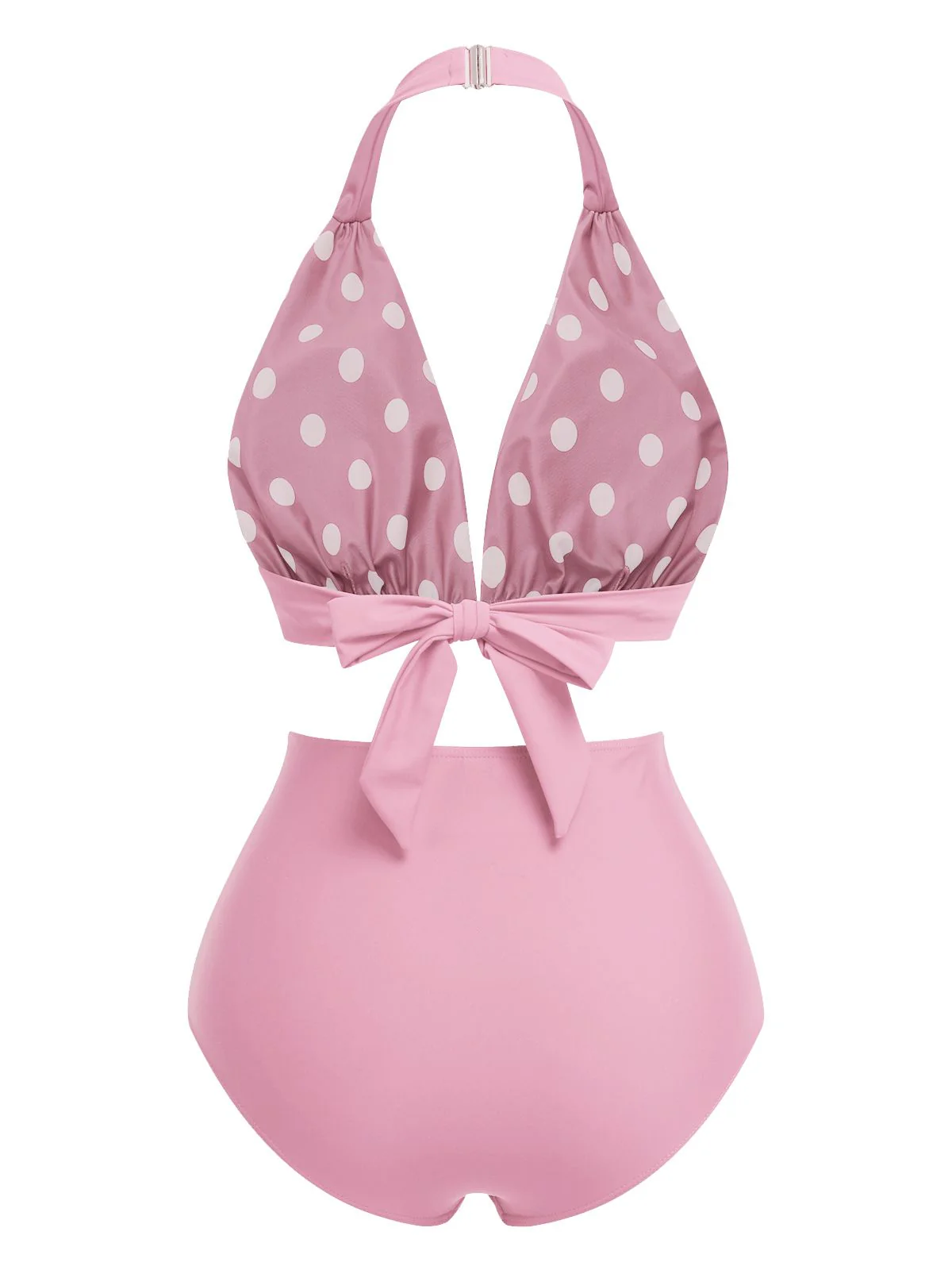 [Pre-Sale] Red 1950s Polka Dot Halter Separate Swimsuit - Image 9