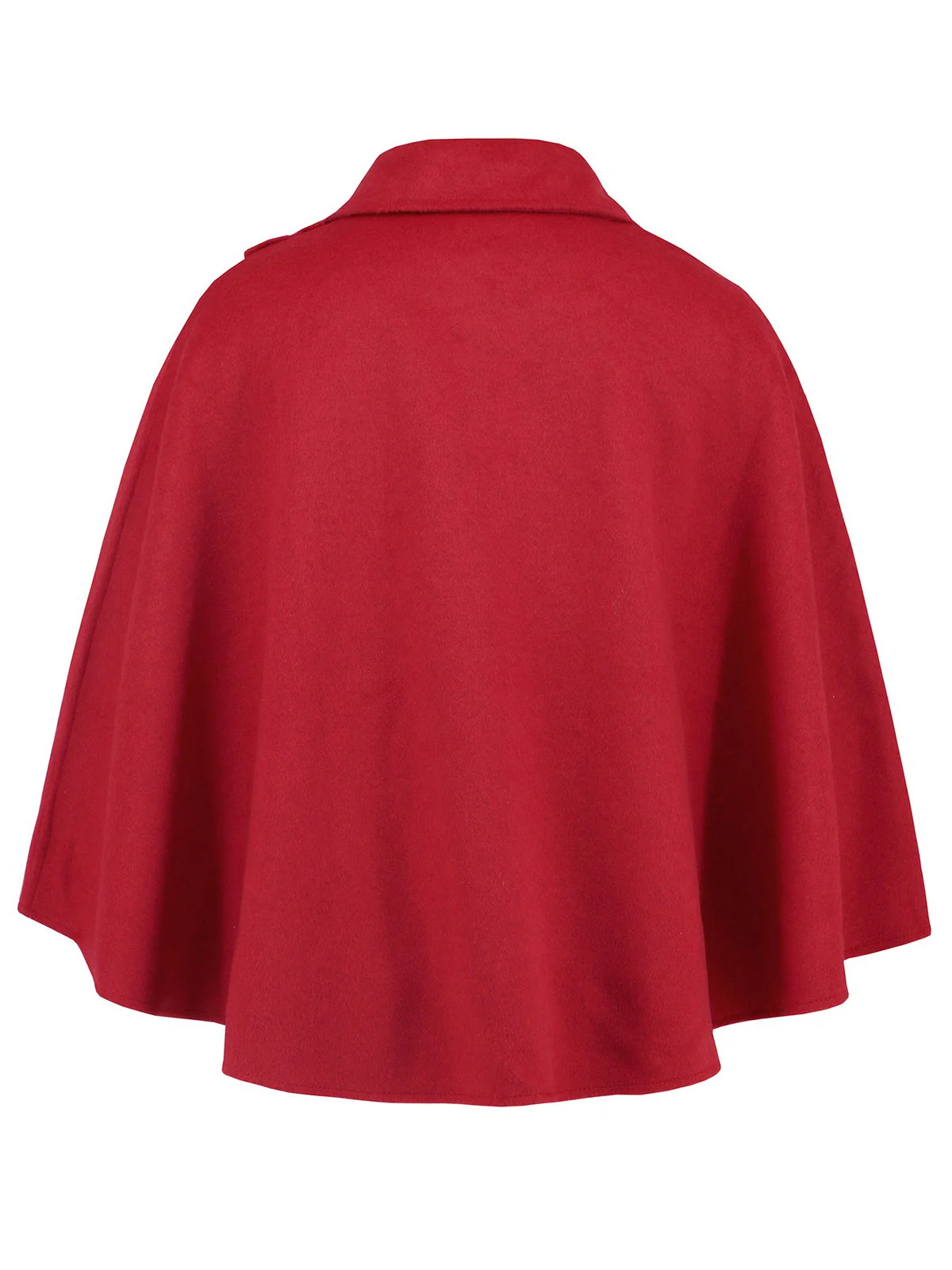 Red 1950s Solid Lapel Cloak Coat - Image 3