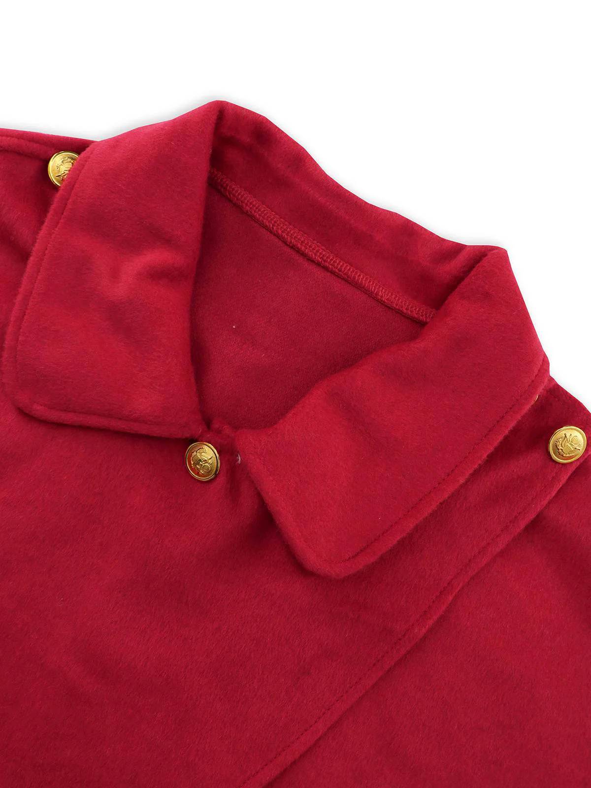 Red 1950s Solid Lapel Cloak Coat - Image 4