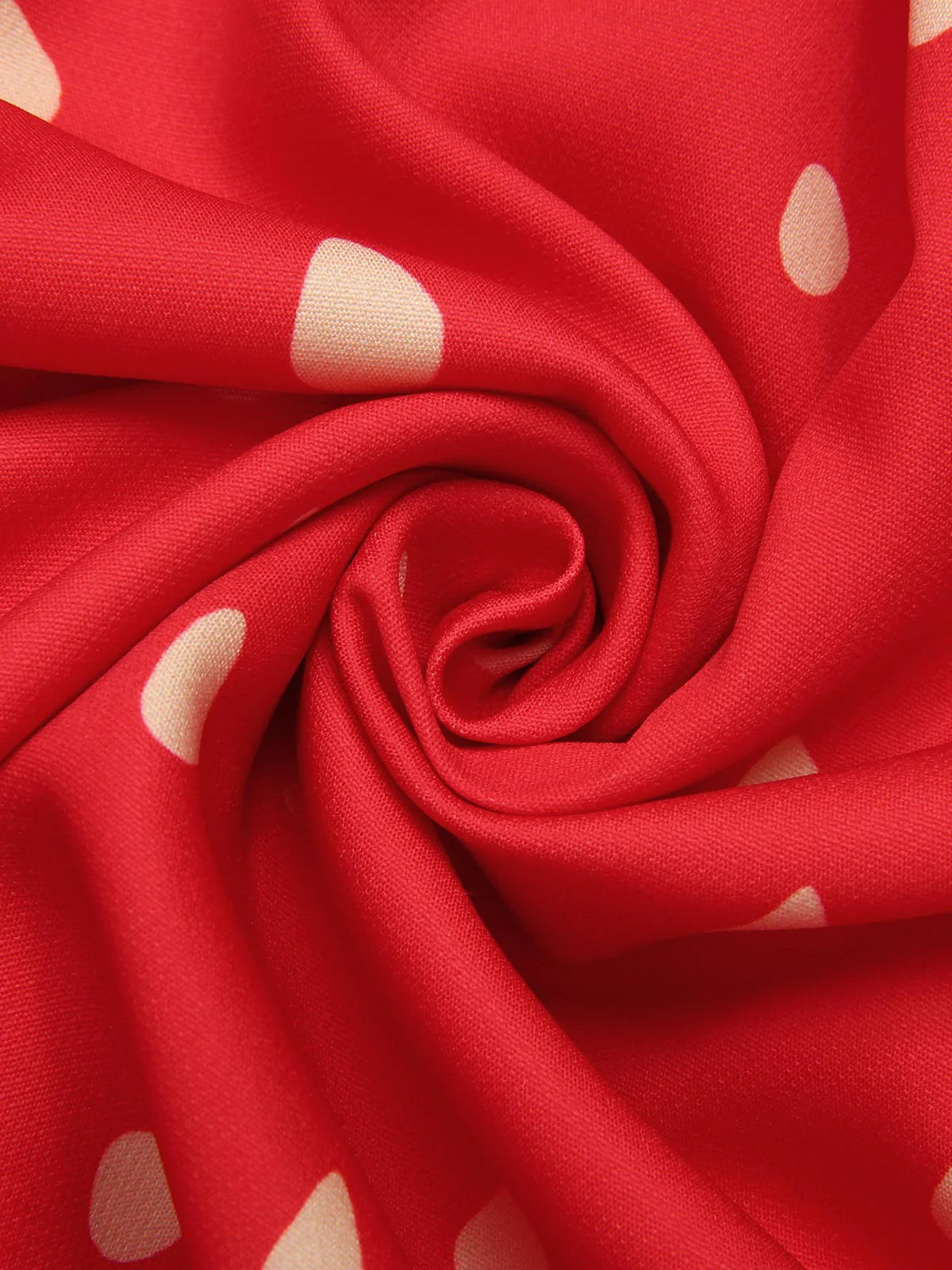 Red 1950s Strawberry Ruffle Belt Dress - Image 8
