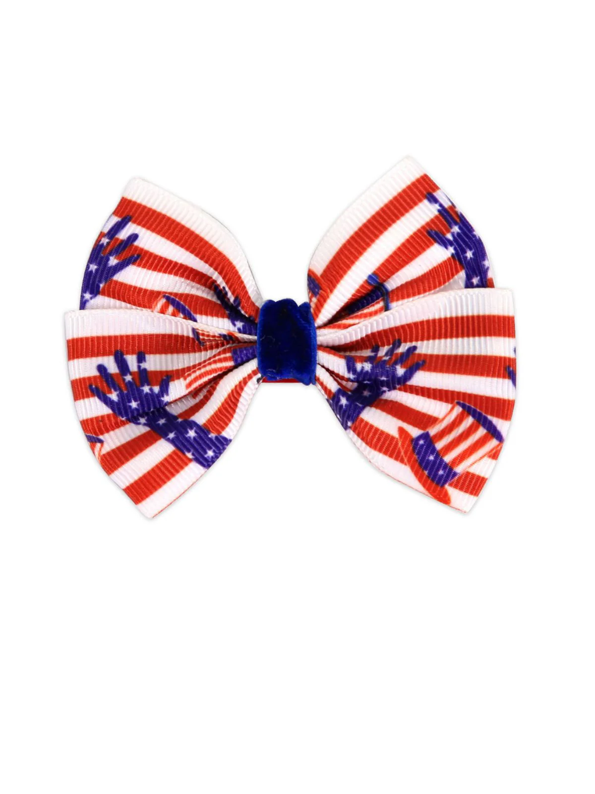 Red & Blue Vintage Striped Hair Accessories - Image 2
