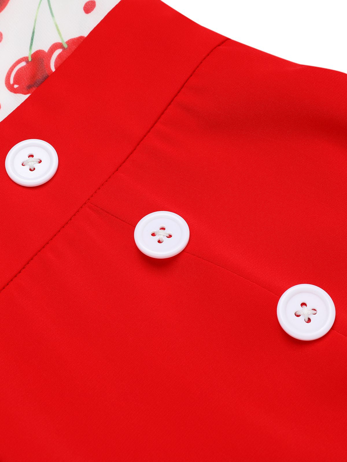 Red Cherry V-Neck Halter Lace-Up Romper - Image 7