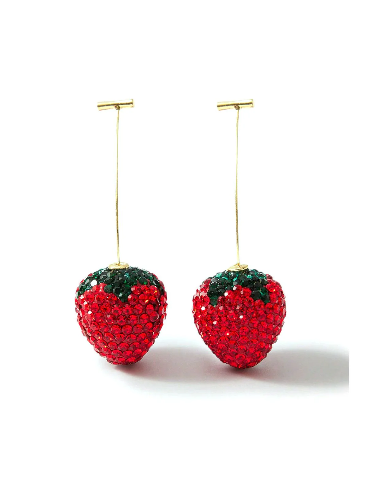 Red Sparkling Rhinestone Strawberry Drop Earrings