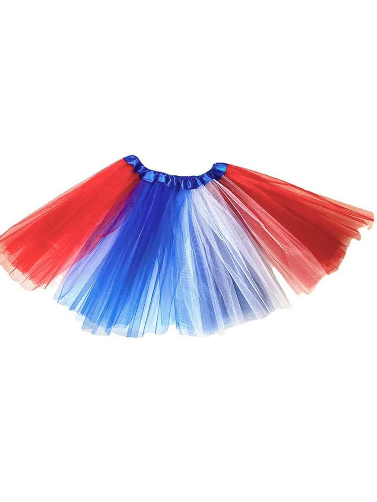 Red & White & Blue Layered Tulle Mini Skirt - Image 2