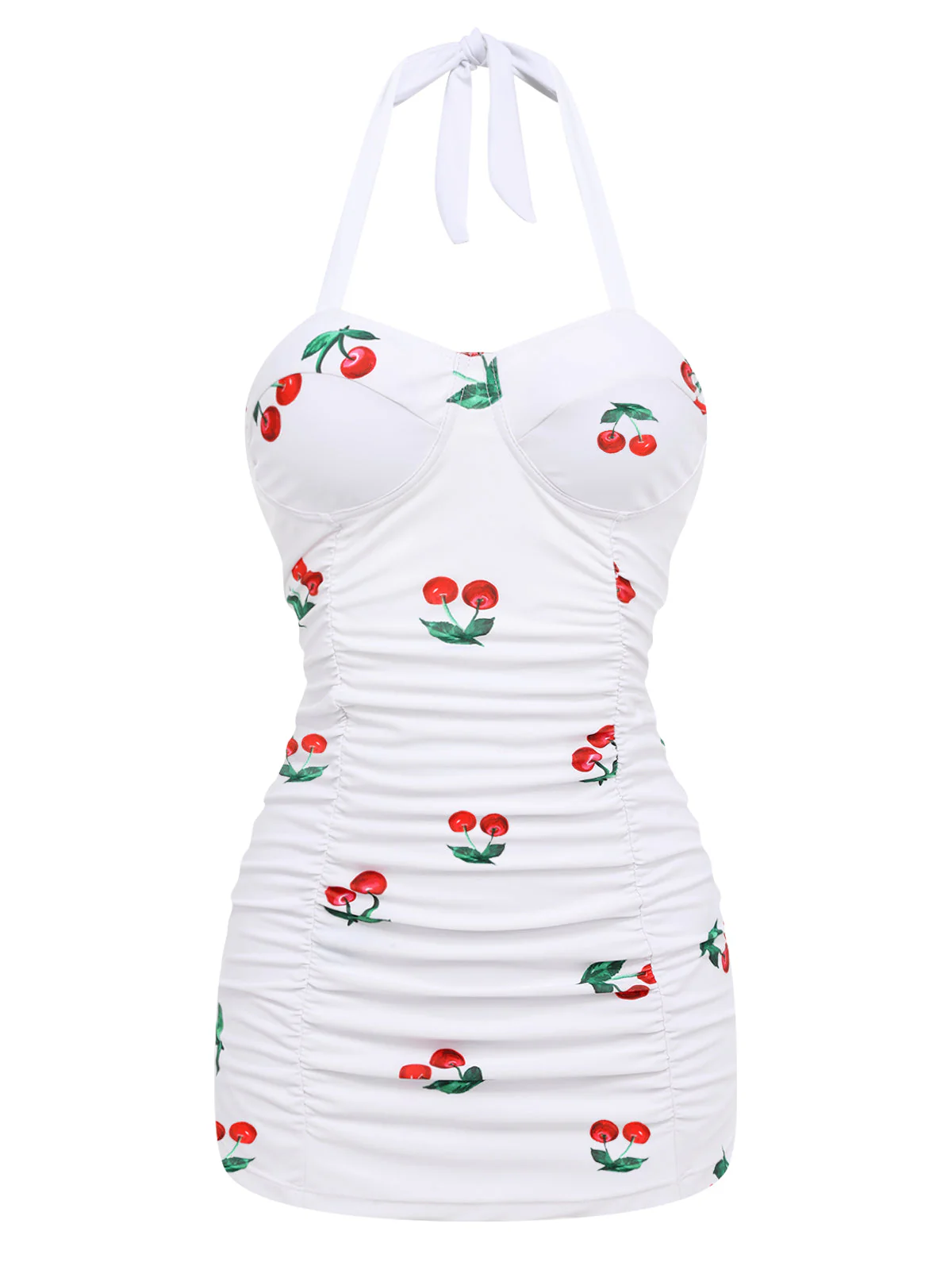 Retro 1950s Cherry Summer One-piece Swimsuit - Image 2
