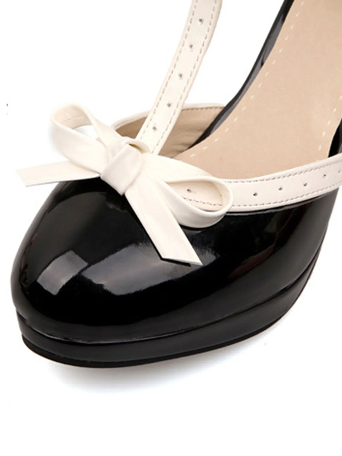 Retro Bow Décor High Heel Shoes - Image 6