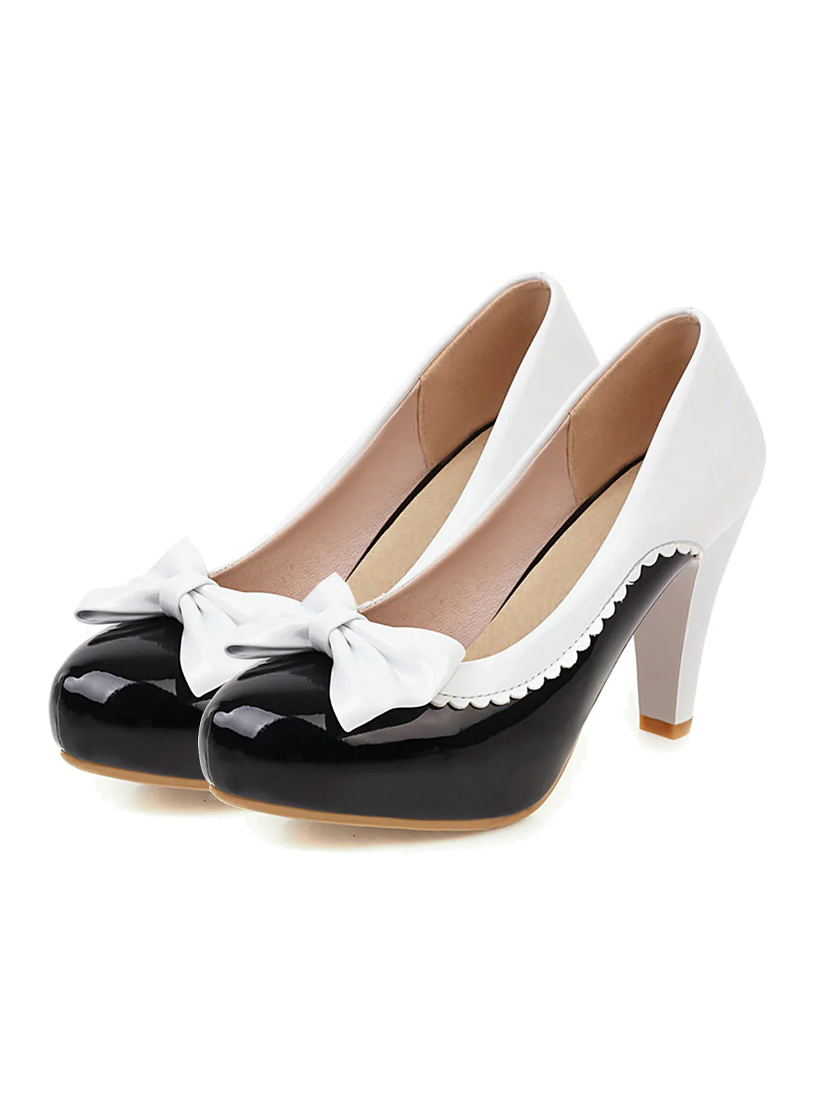 Retro Bowknot High Heels Shoes - Image 5