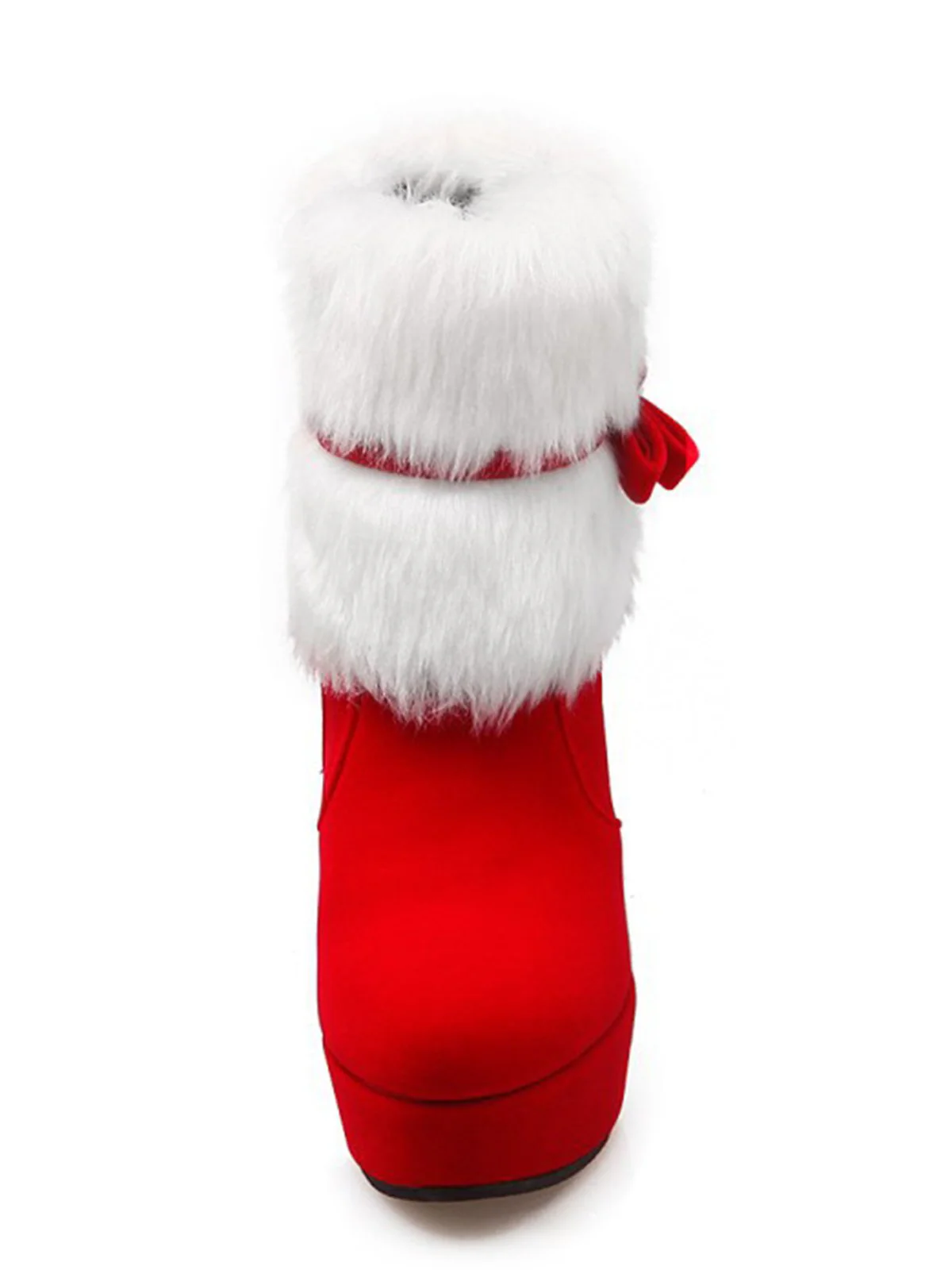 Retro Christmas Short Plush High Heel Shoes - Image 9