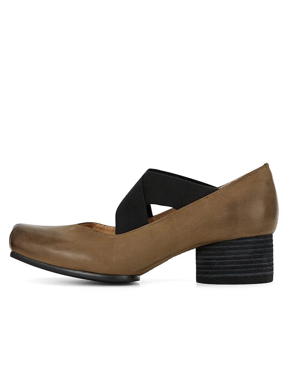 Retro Cross-Strap High Block Heels Shoes - Image 2