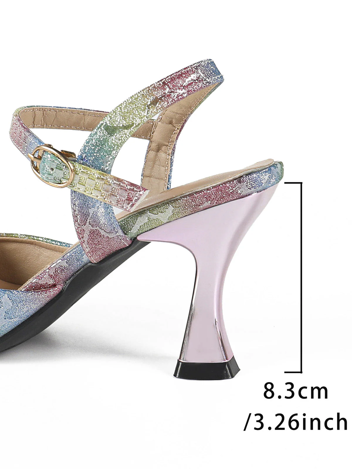 Retro Gradient Slingbacks Ankle Strap Heels - Image 2