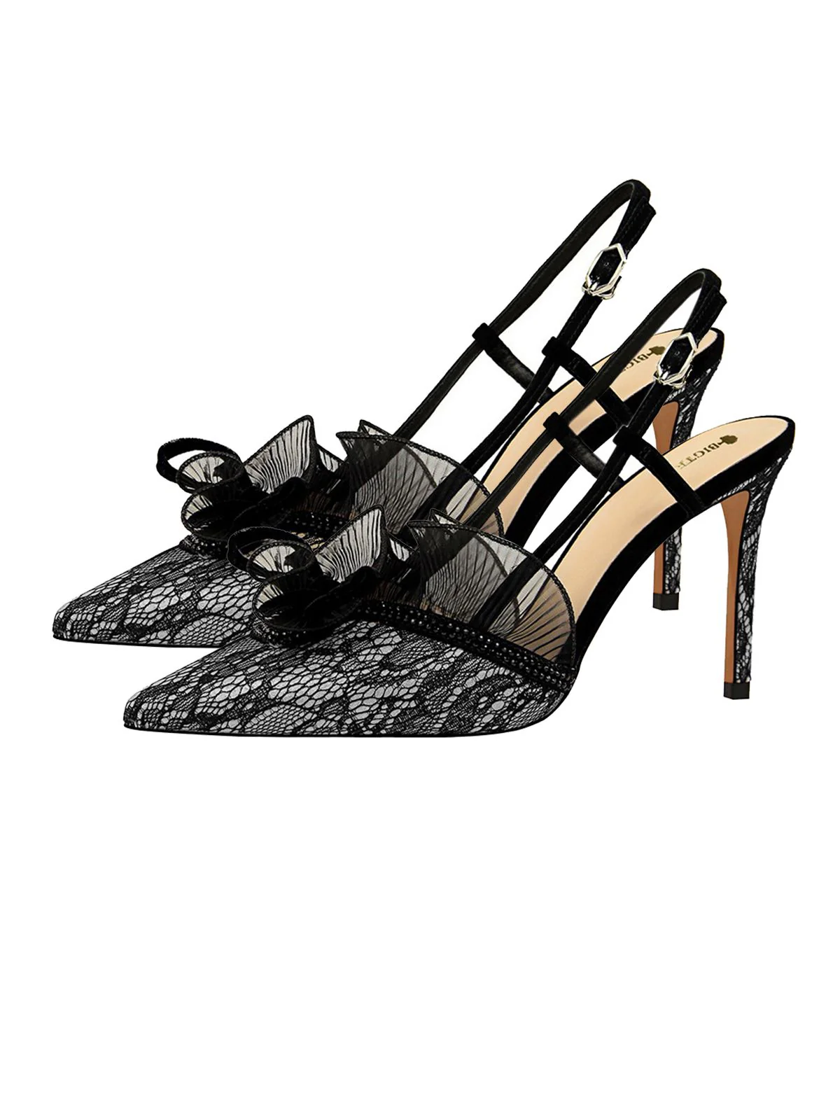 Retro Lace Décor Sling Back Shoes - Image 2