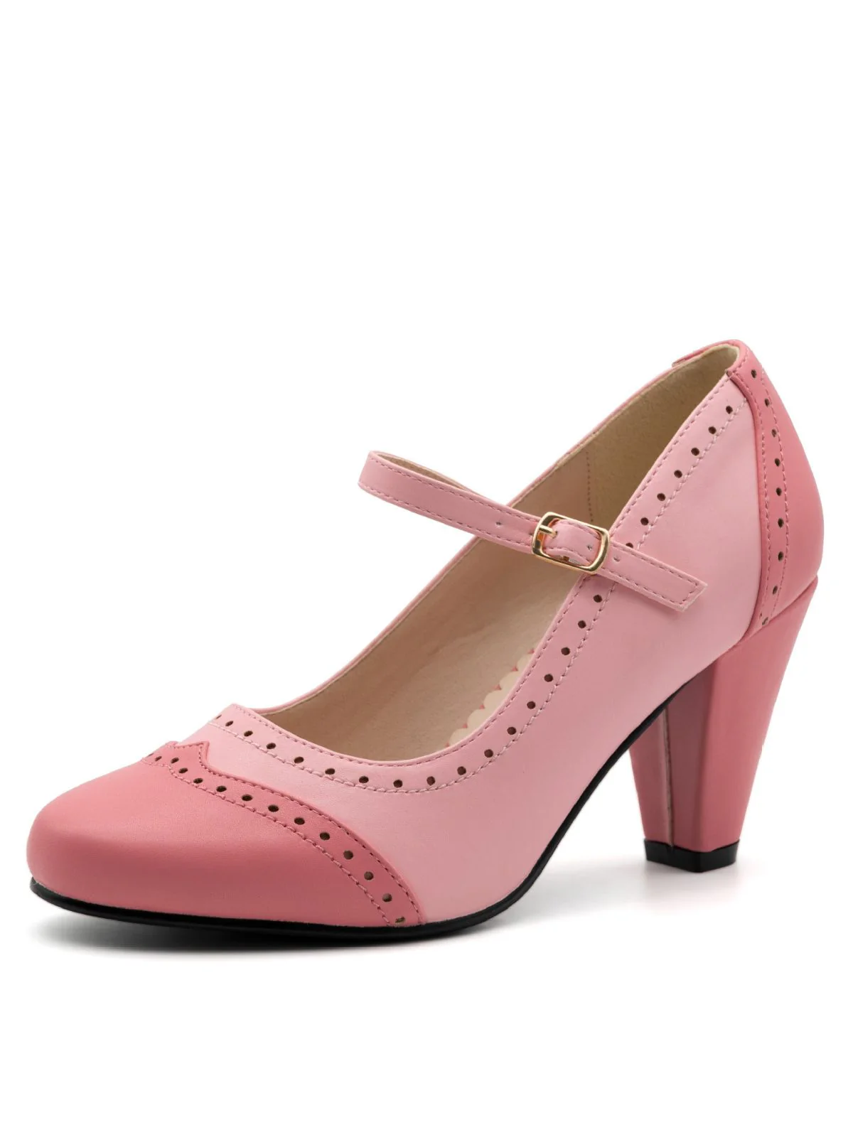 Retro Pointed Toe Buckle Chunky Heel Shoes