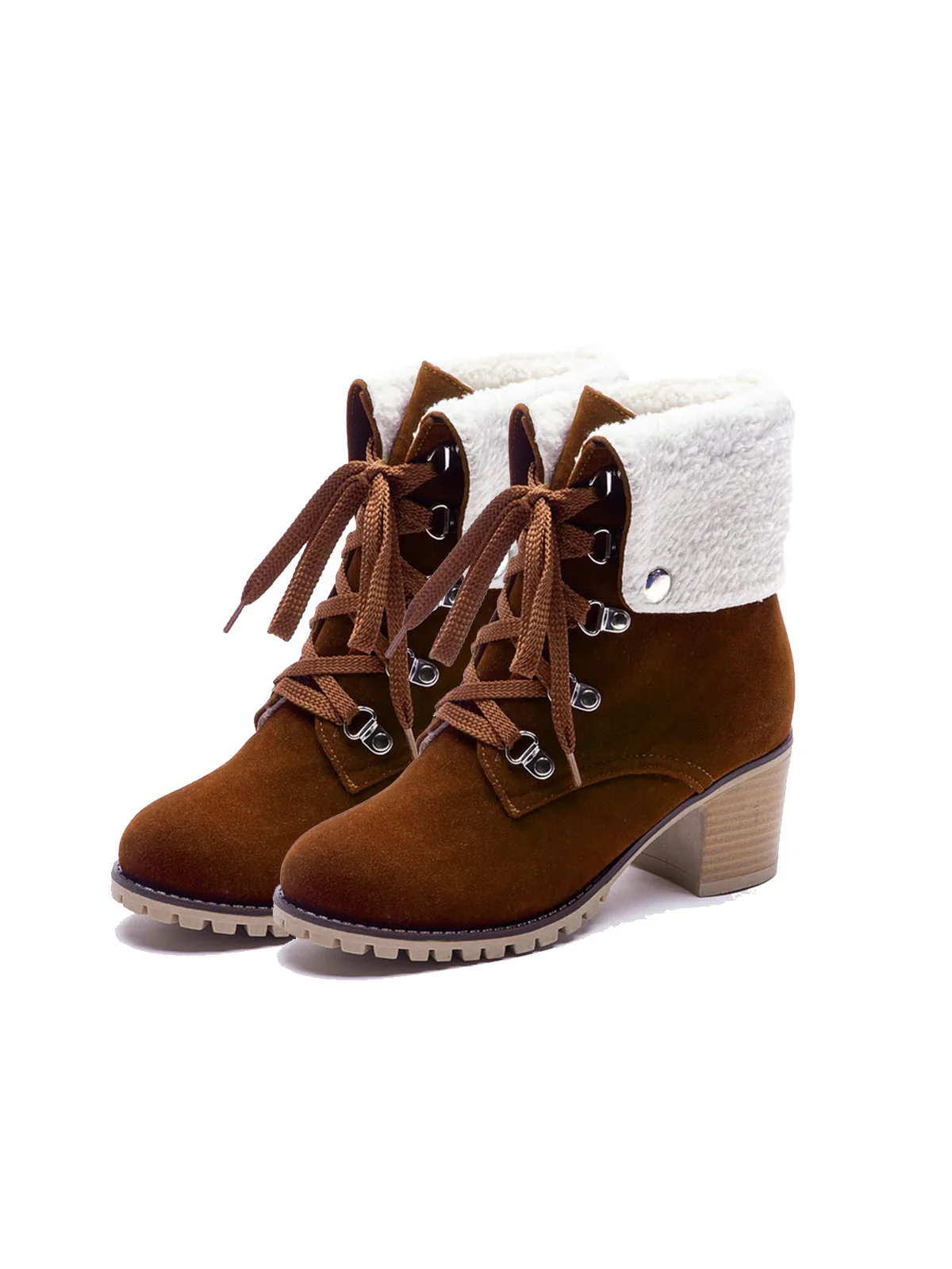 Retro Solid Lace-up Martin Boots - Image 13