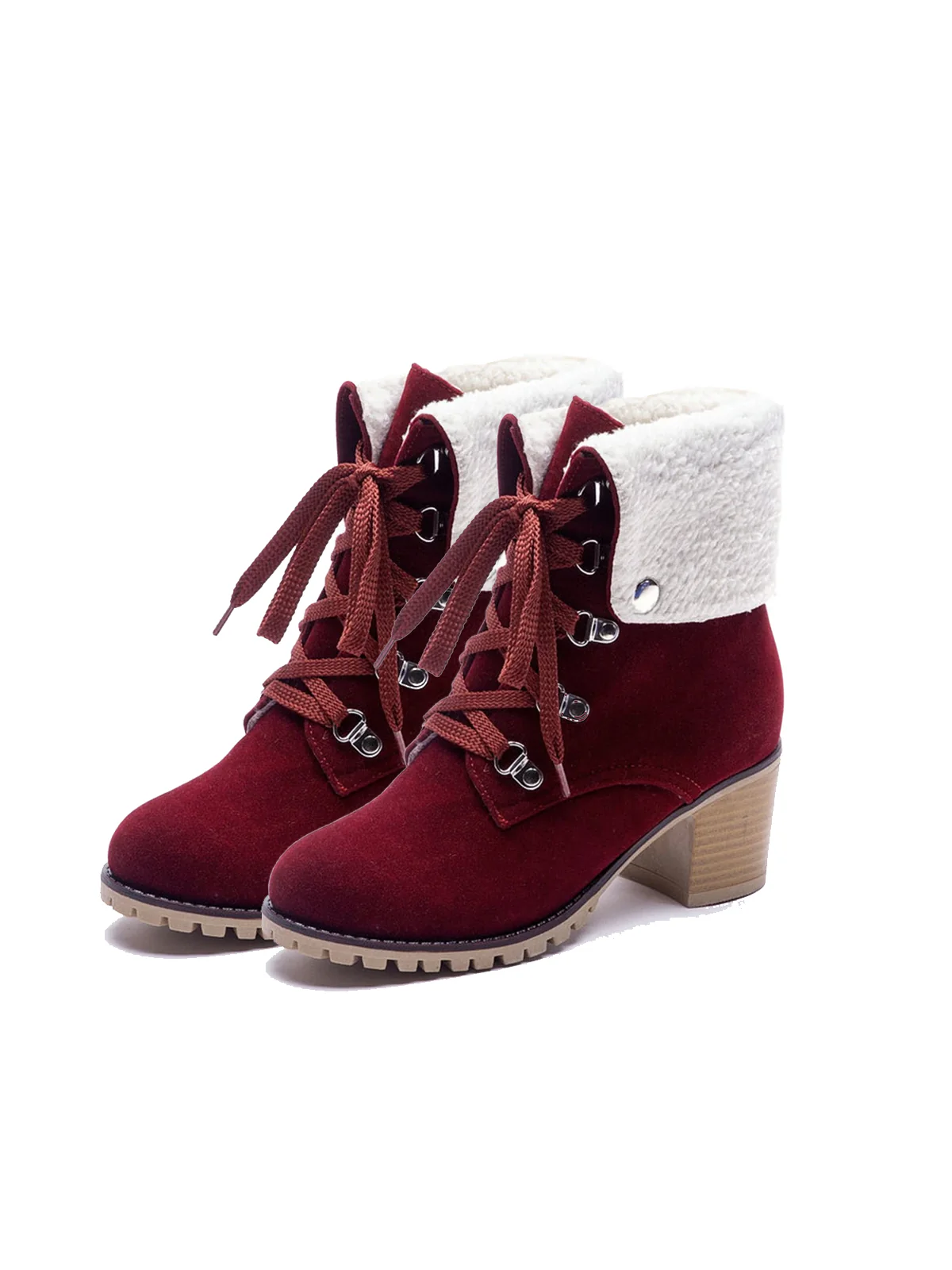 Retro Solid Lace-up Martin Boots - Image 3