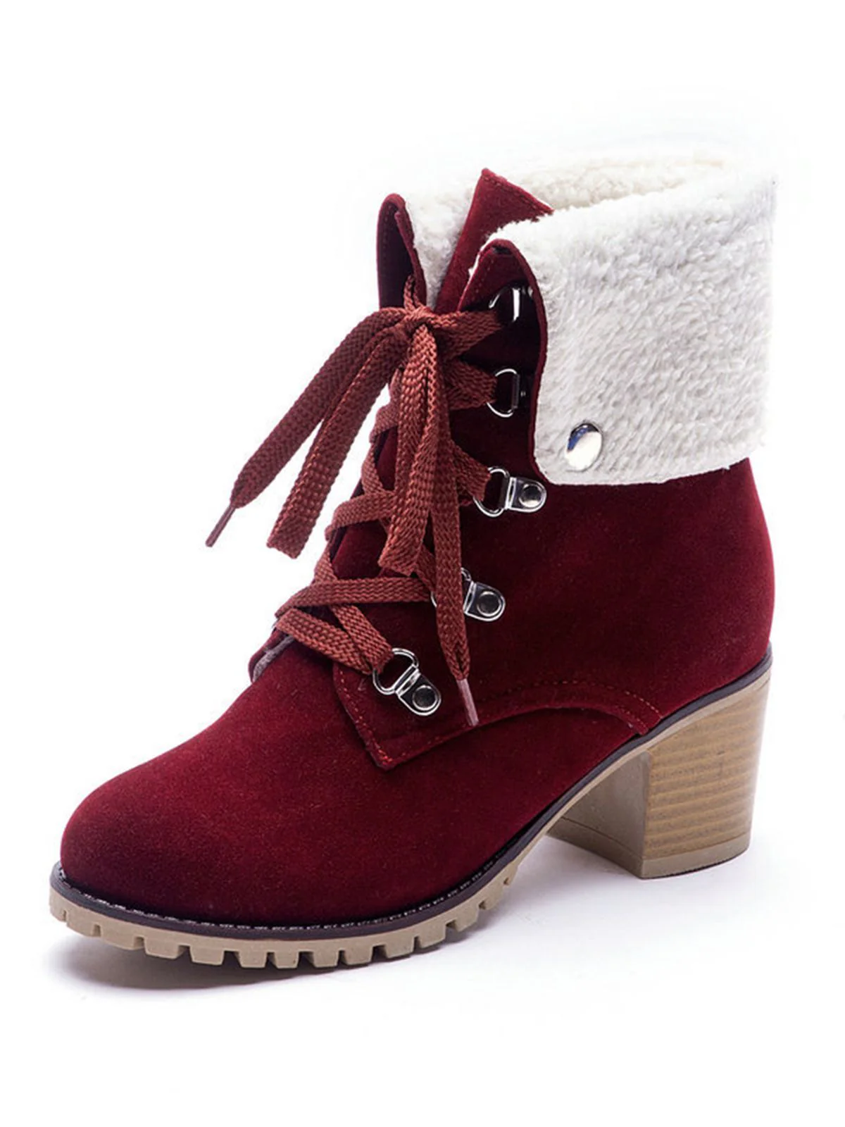 Retro Solid Lace-up Martin Boots - Image 5