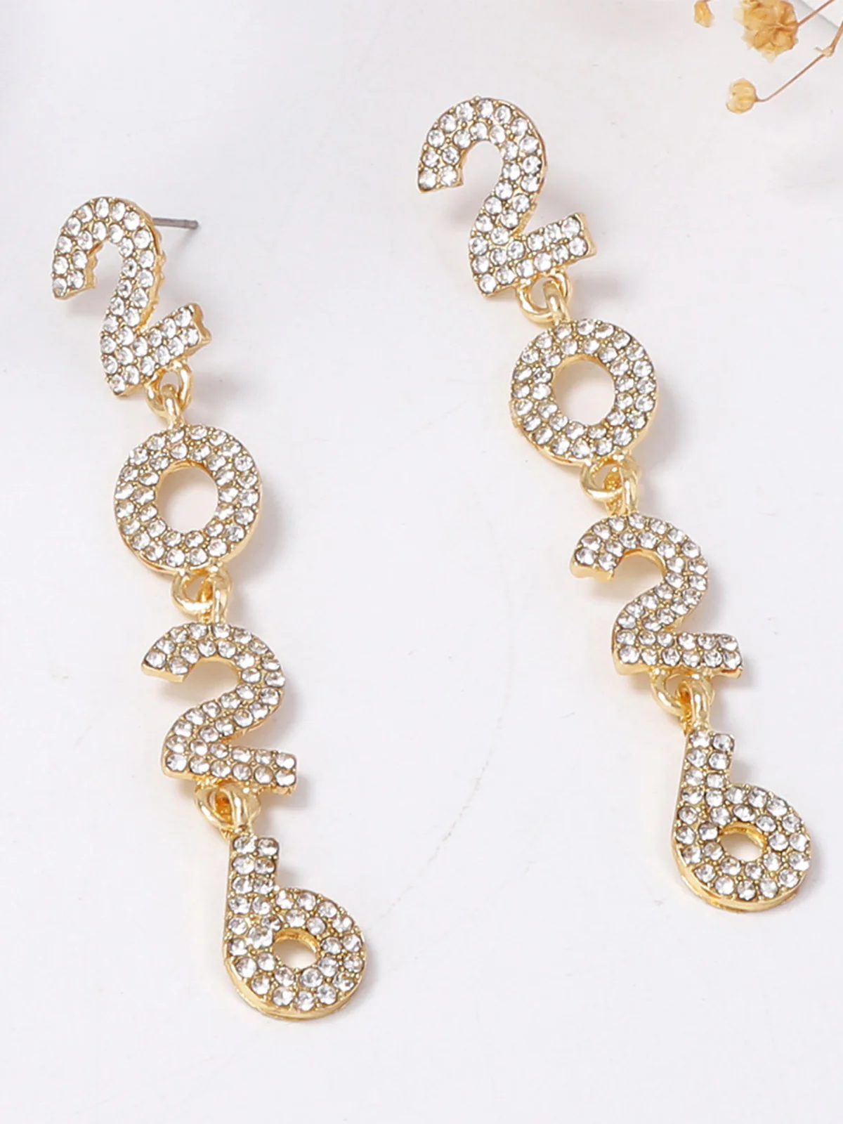 Rhinestone 2026 Colorful New Year's Drop Dangle Earrings - Image 6
