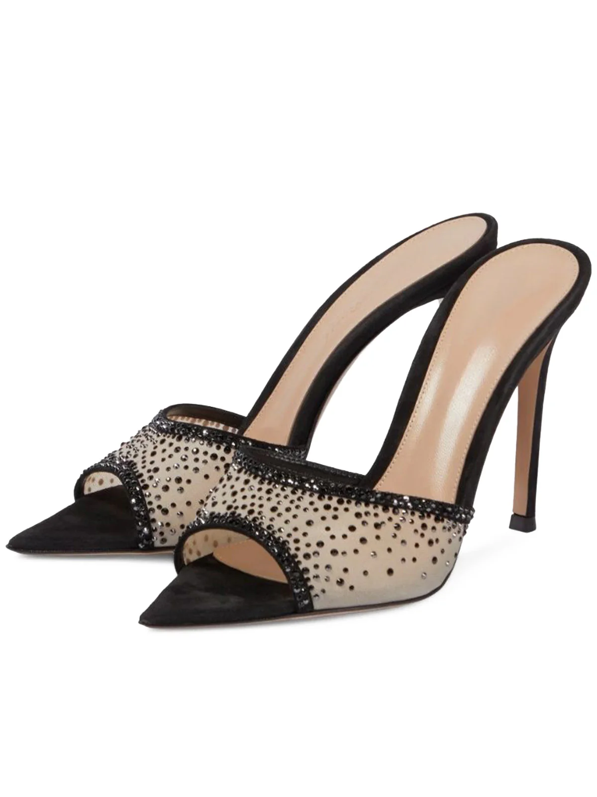 Rhinestone Pointed Toe High Heel Sandals - Image 6
