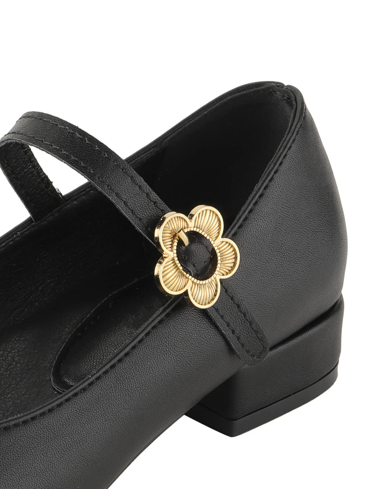 Round Toe Flower Buckled Shoes - Image 5