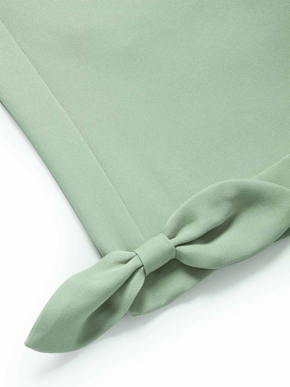 [Pre-Sale] Sage Green 1950s Bow Peter Pan Collar Belted Romper - Image 5
