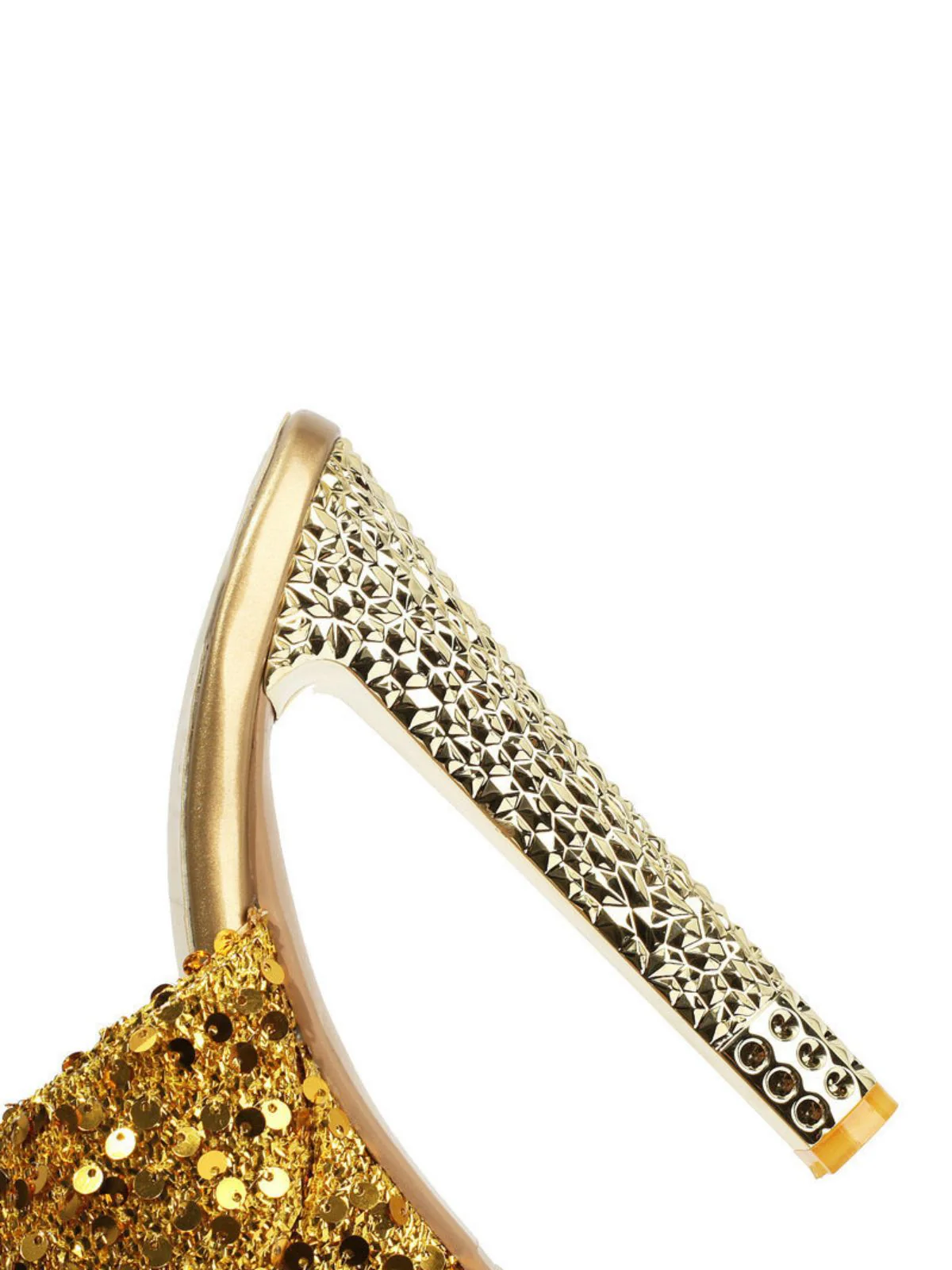 Sequin Studded Platform Mule Heels - Image 9