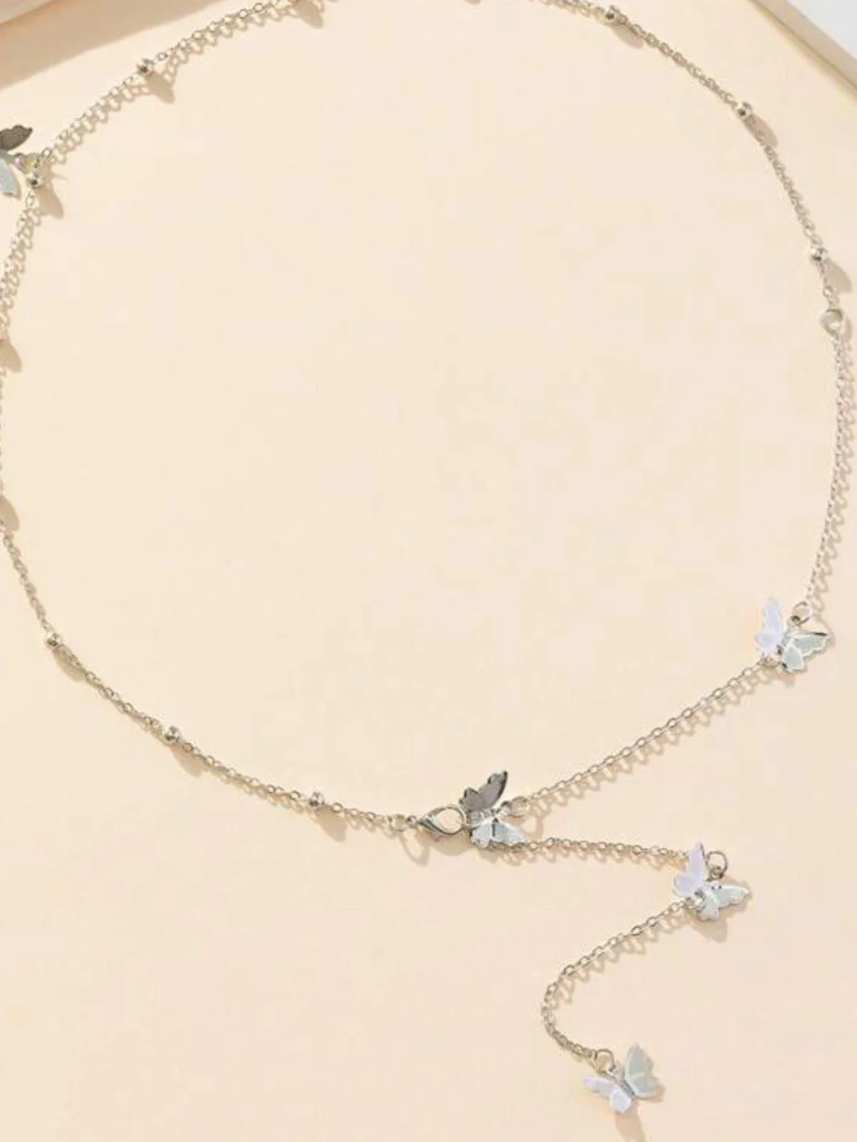 Silver Butterfly Dainty Back Drop Necklace