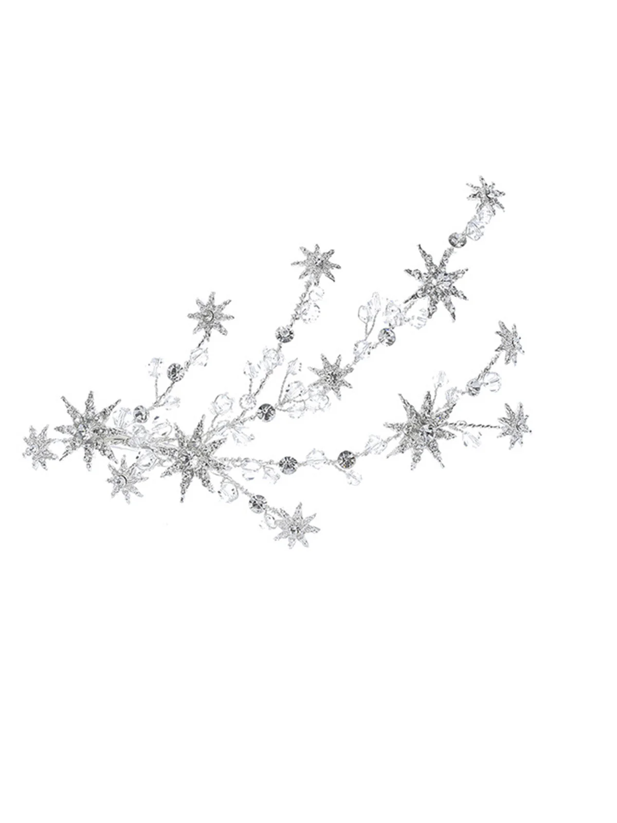 Silver Star Rays Rhinestone Hair Clip