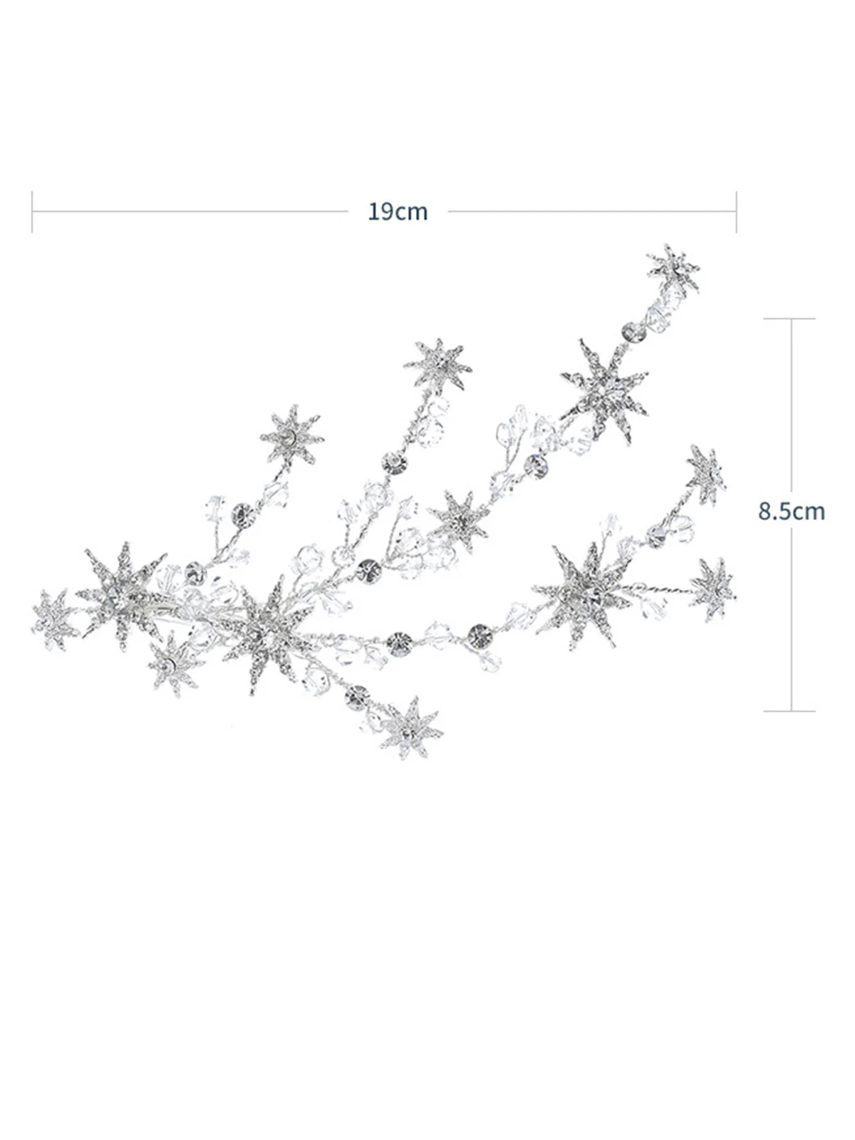 Silver Star Rays Rhinestone Hair Clip - Image 5