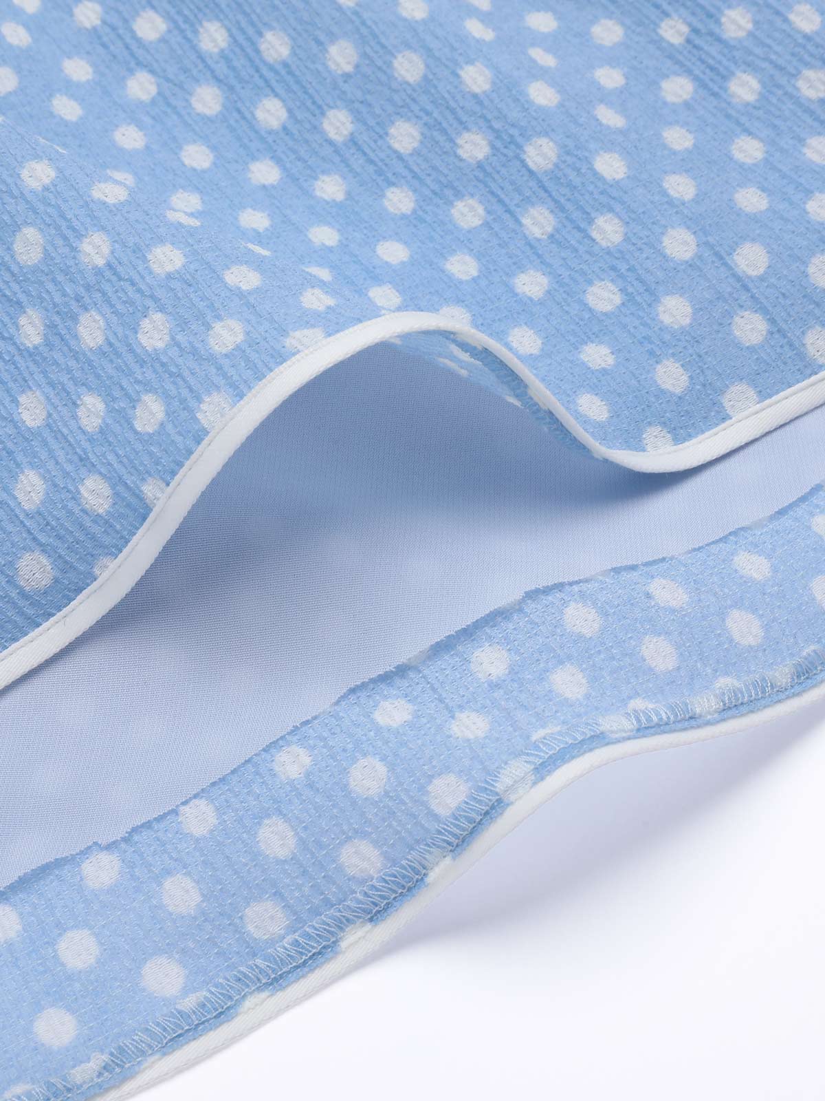 Sky Blue 1950s Strap Polka Dot Swing Dress - Image 9