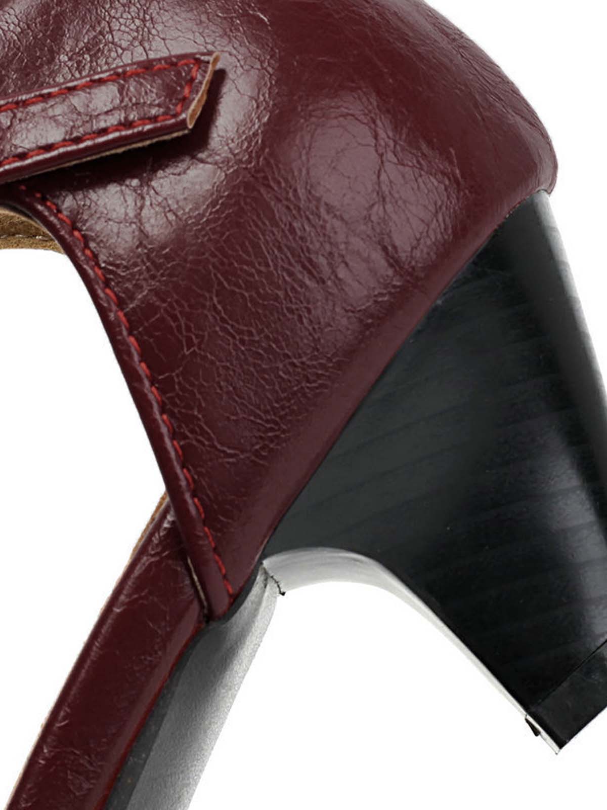 Solid Bow Ankle Strap Mary Jane Heels - Image 14