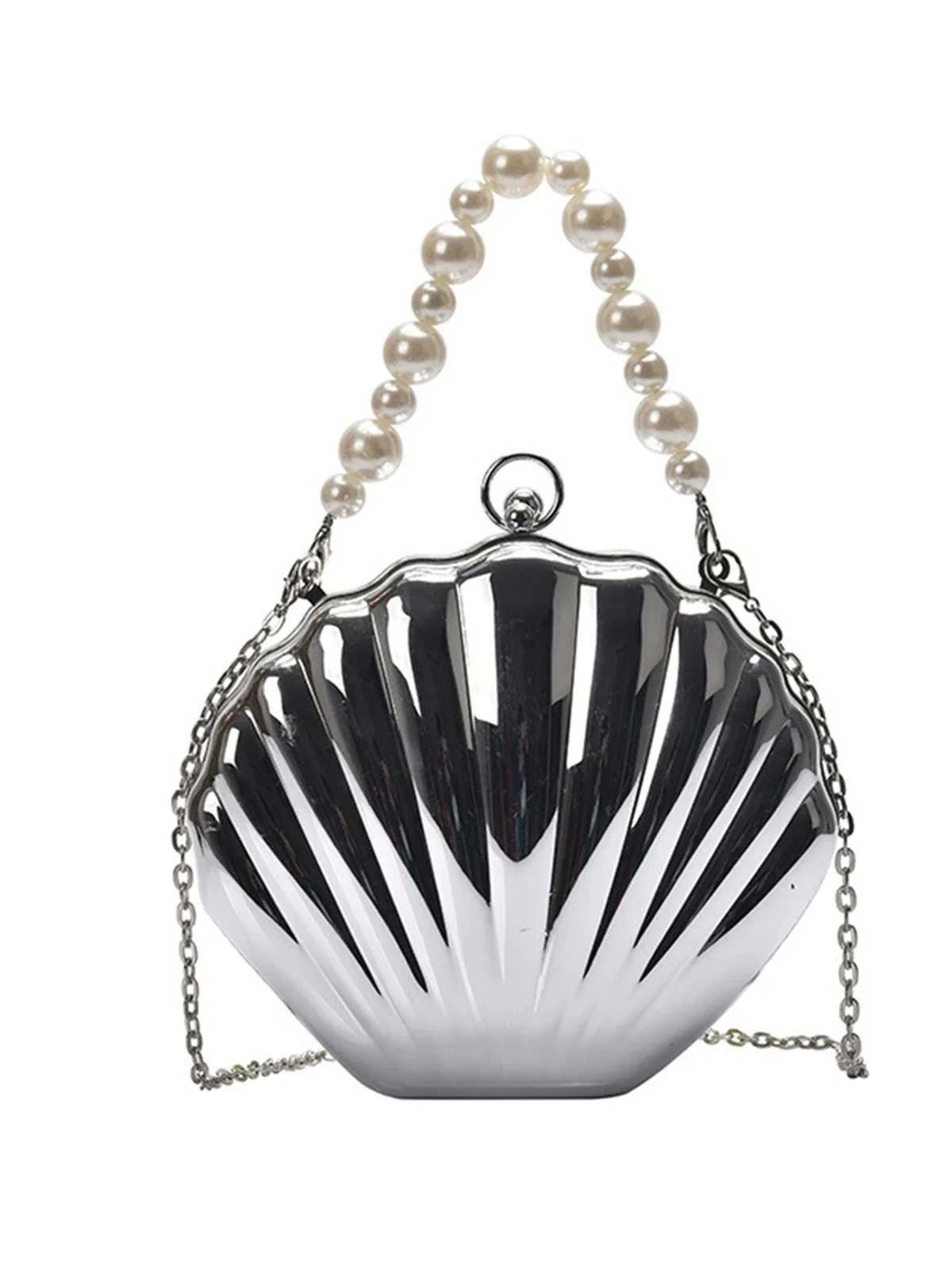 Solid Pearl Metal Shell Bag
