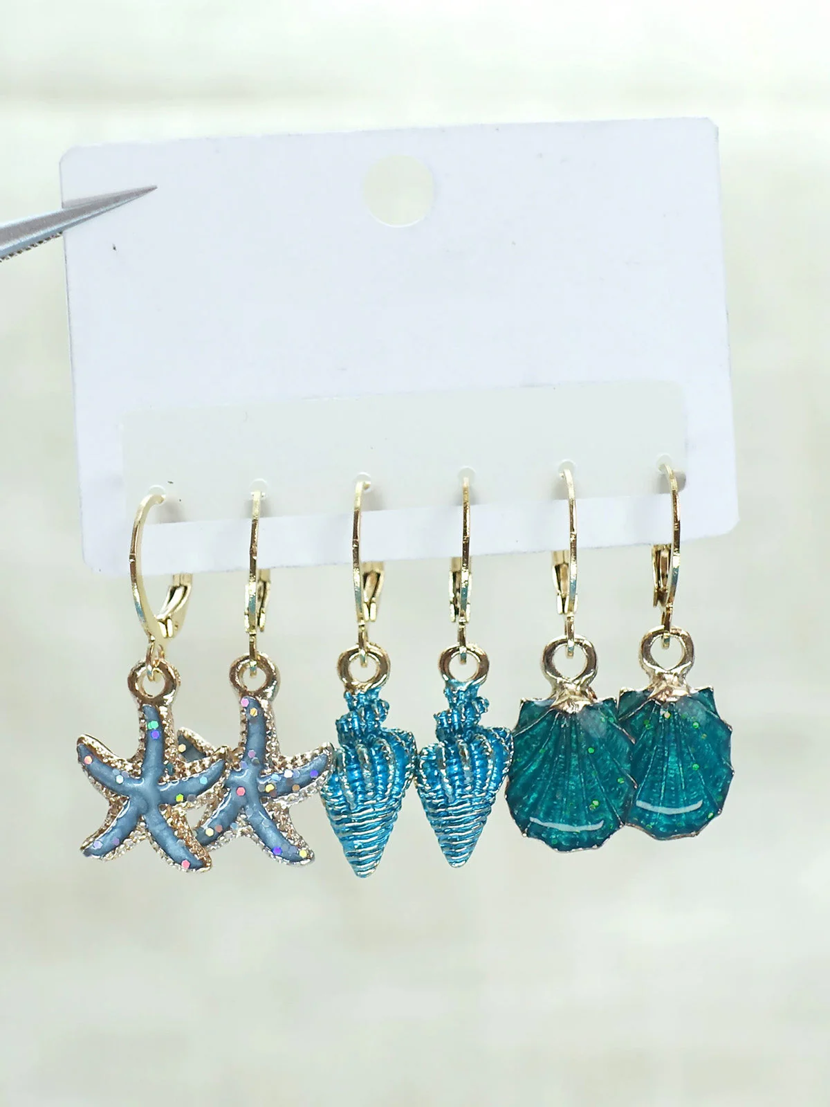 Starfish Shell Ocean Vintage Drop Earrings
