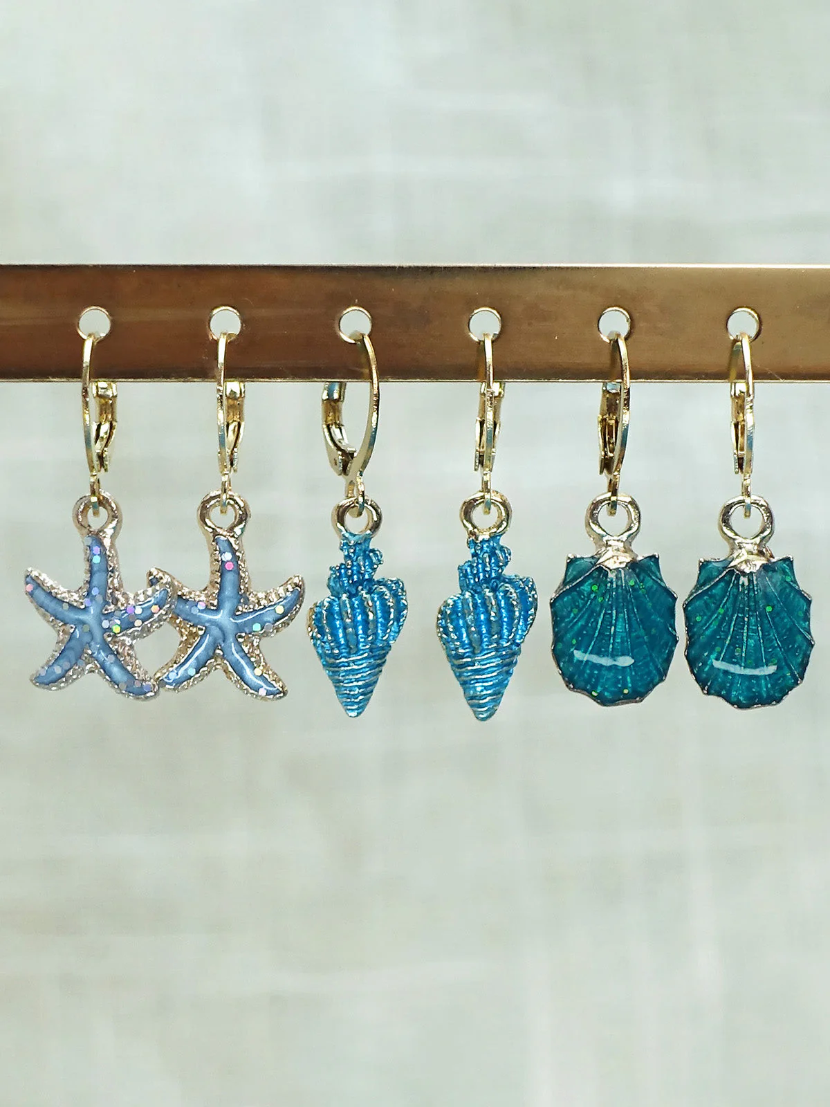 Starfish Shell Ocean Vintage Drop Earrings - Image 2