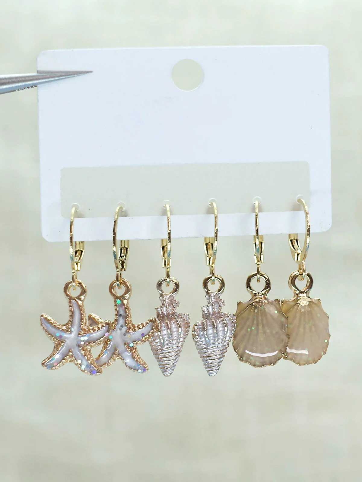 Starfish Shell Ocean Vintage Drop Earrings - Image 3